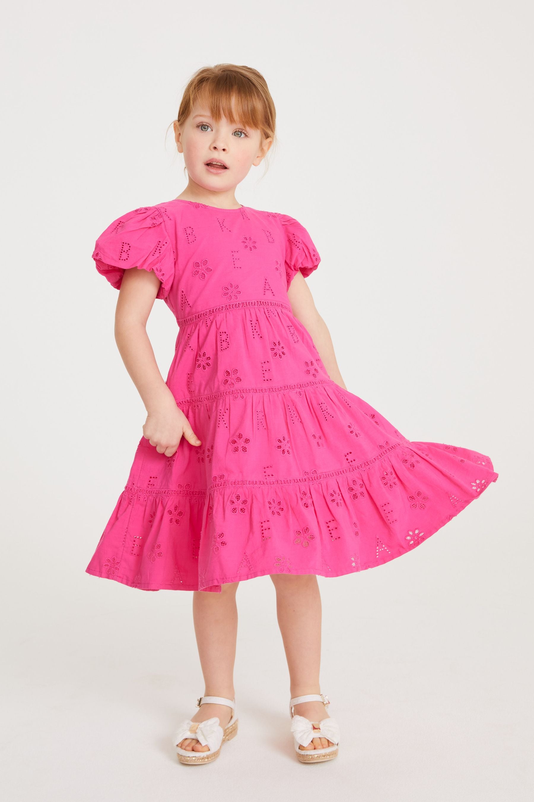 Pink Baker by Ted Baker Branded Broderie Dress