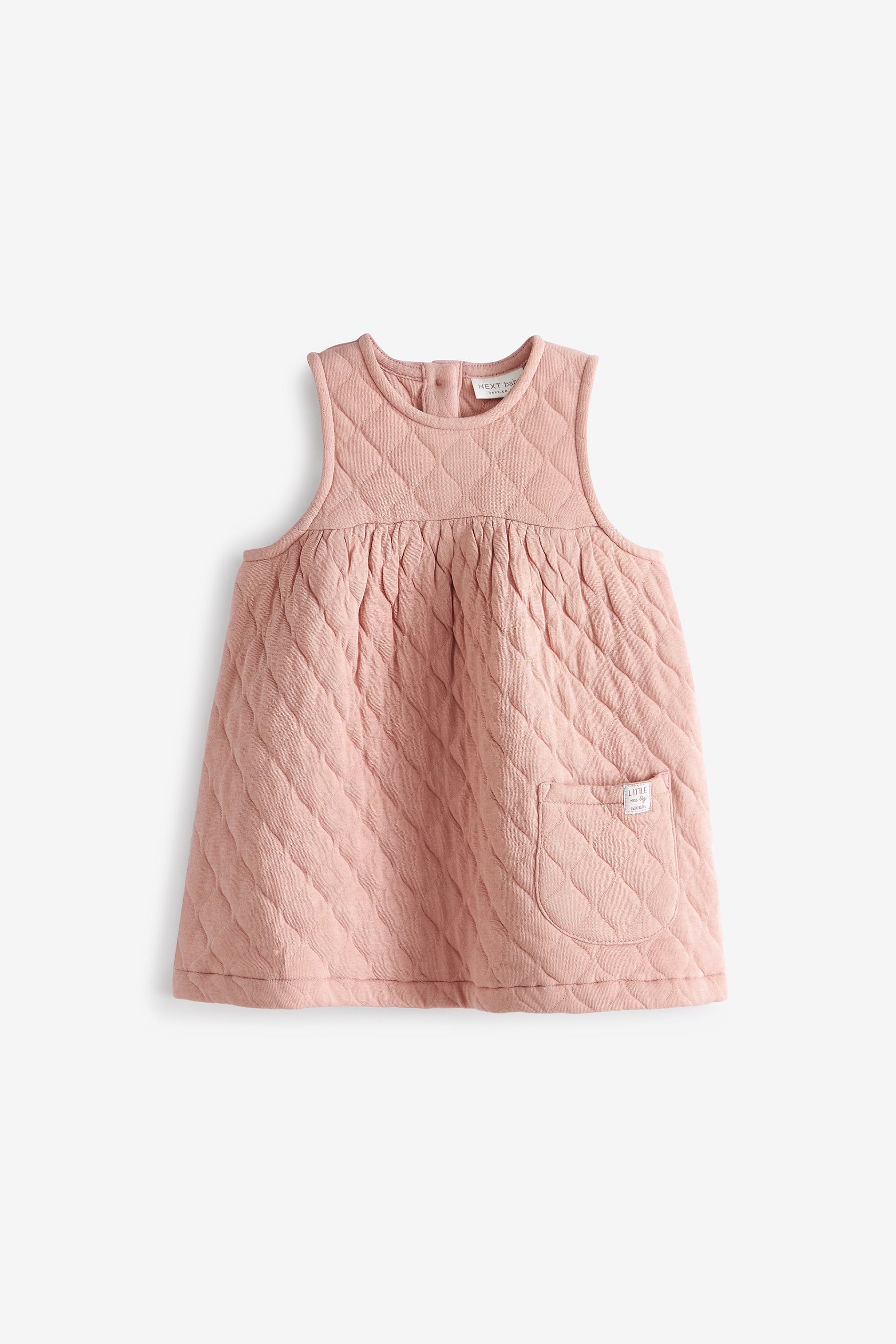 Pink Quilted Baby Pinafore Dress (0mths-2yrs)