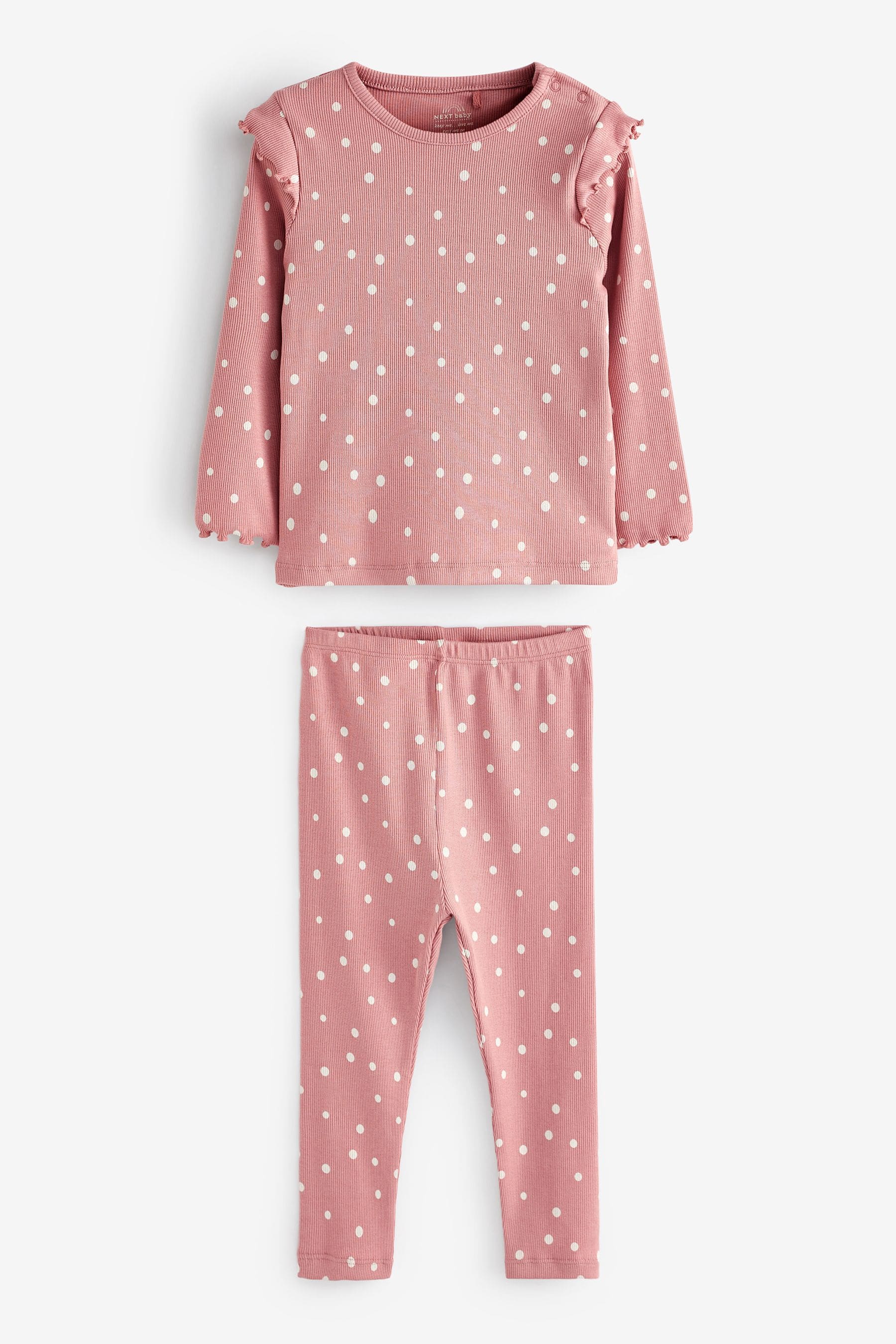 Pink Polka Dot Baby Top And Leggings Set