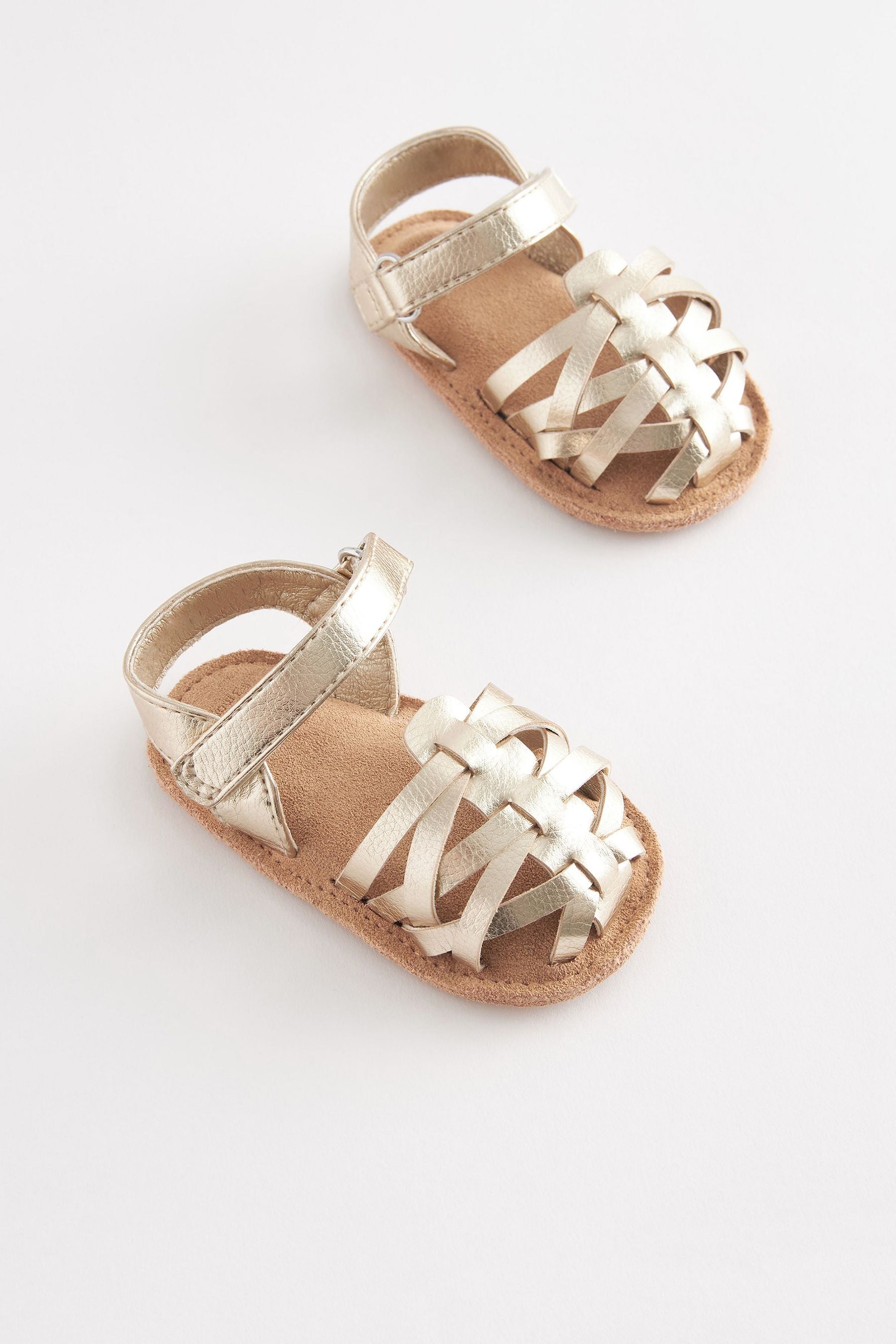 Gold Baby Ankle Strap Fisherman Sandals (0-18mths)