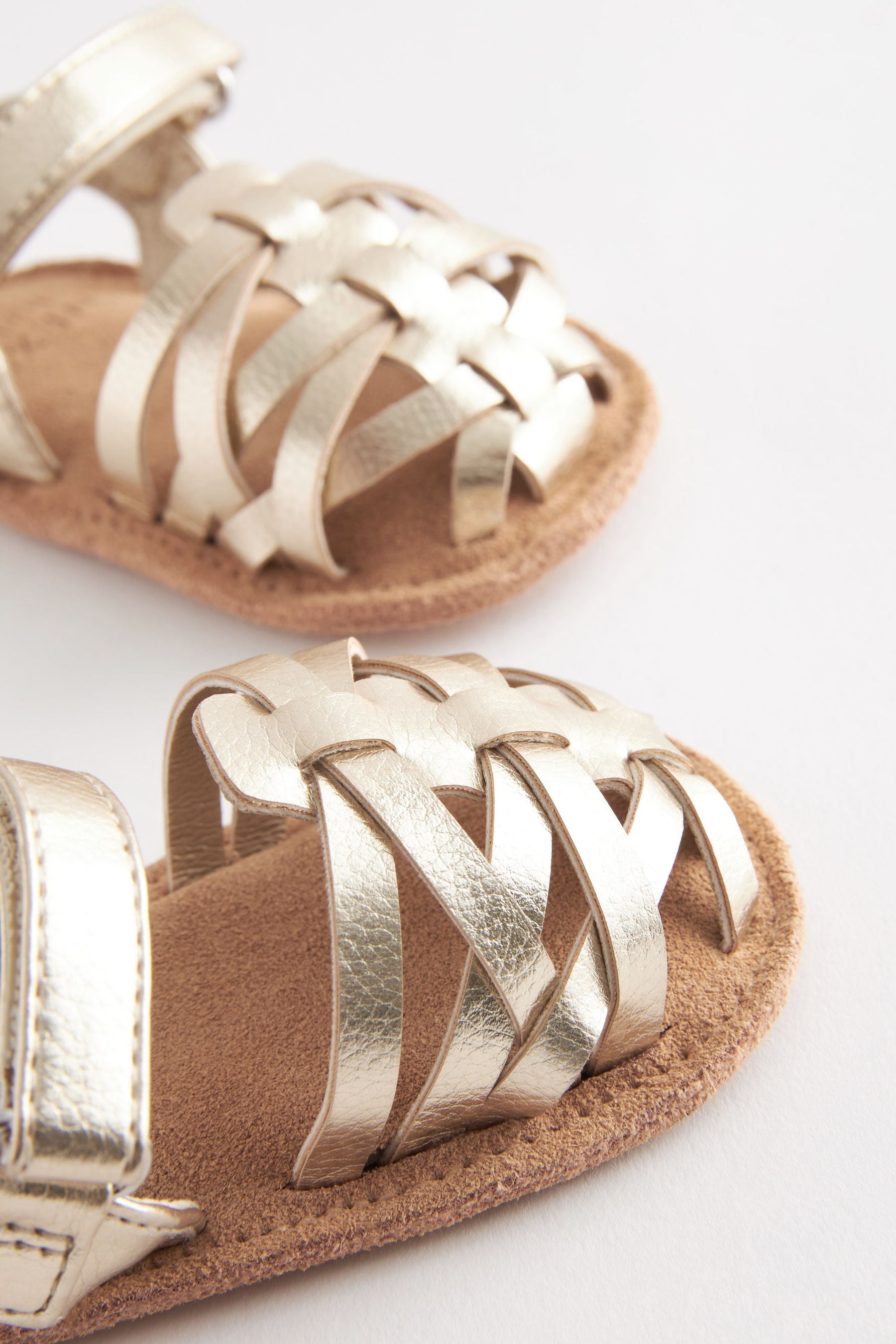 Gold Baby Ankle Strap Fisherman Sandals (0-18mths)