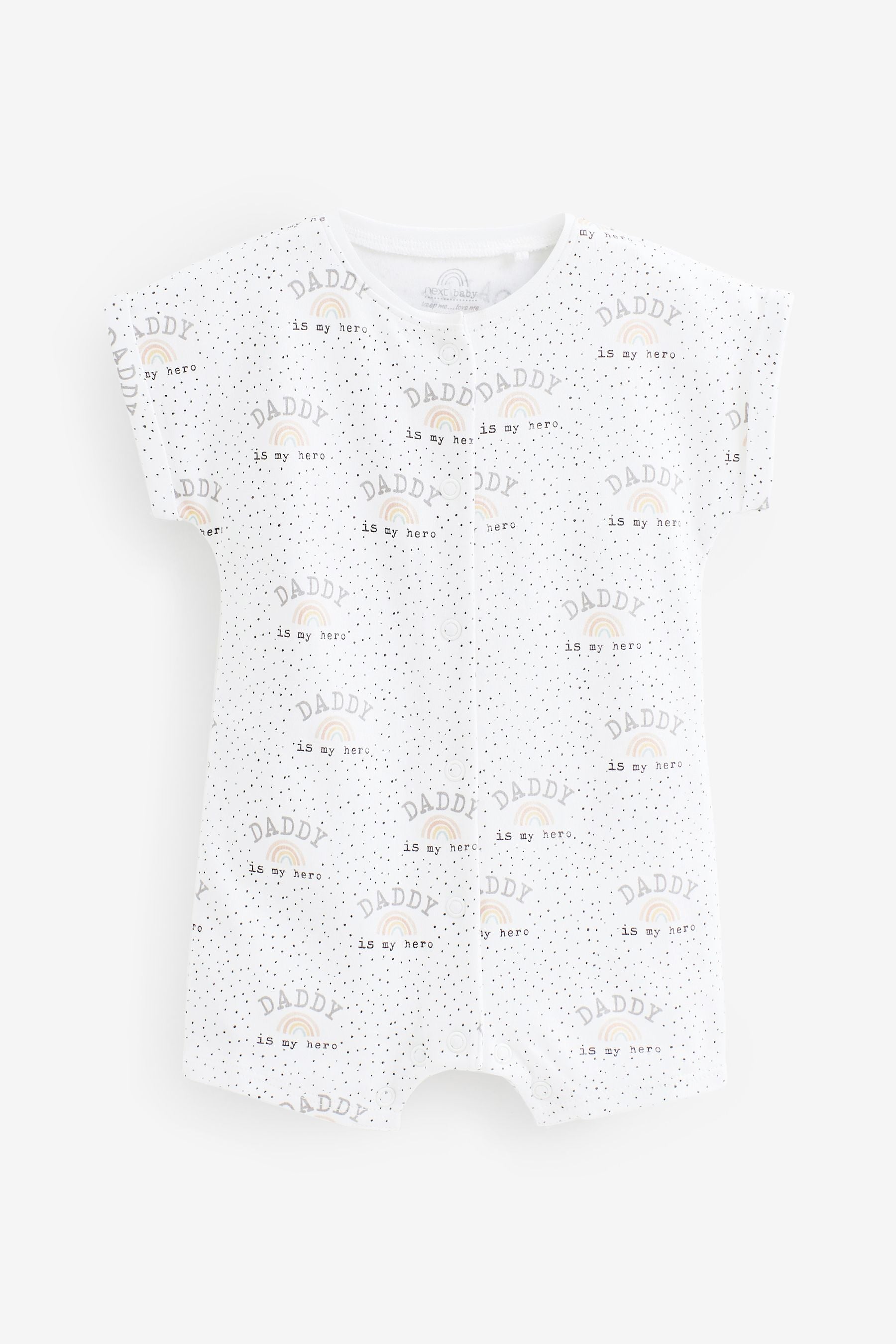 Daddy White Baby Single Jersey Romper (0mths-3yrs)