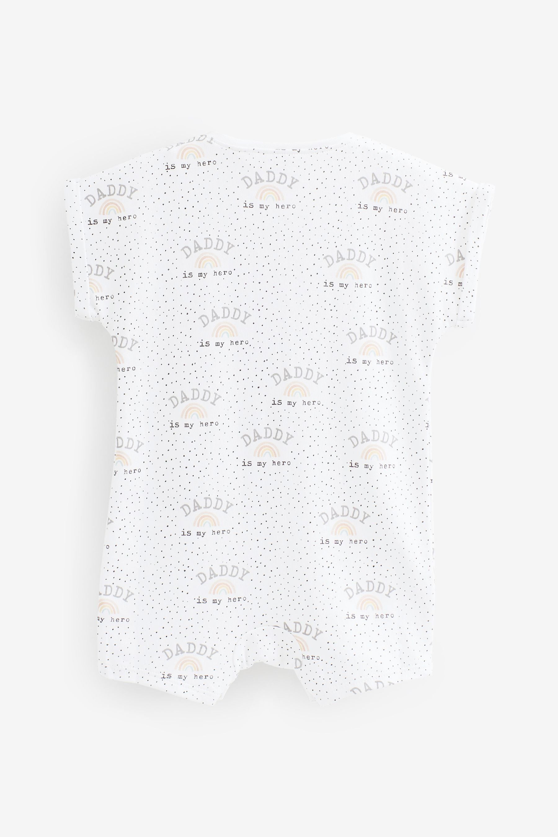 Daddy White Baby Single Jersey Romper (0mths-3yrs)