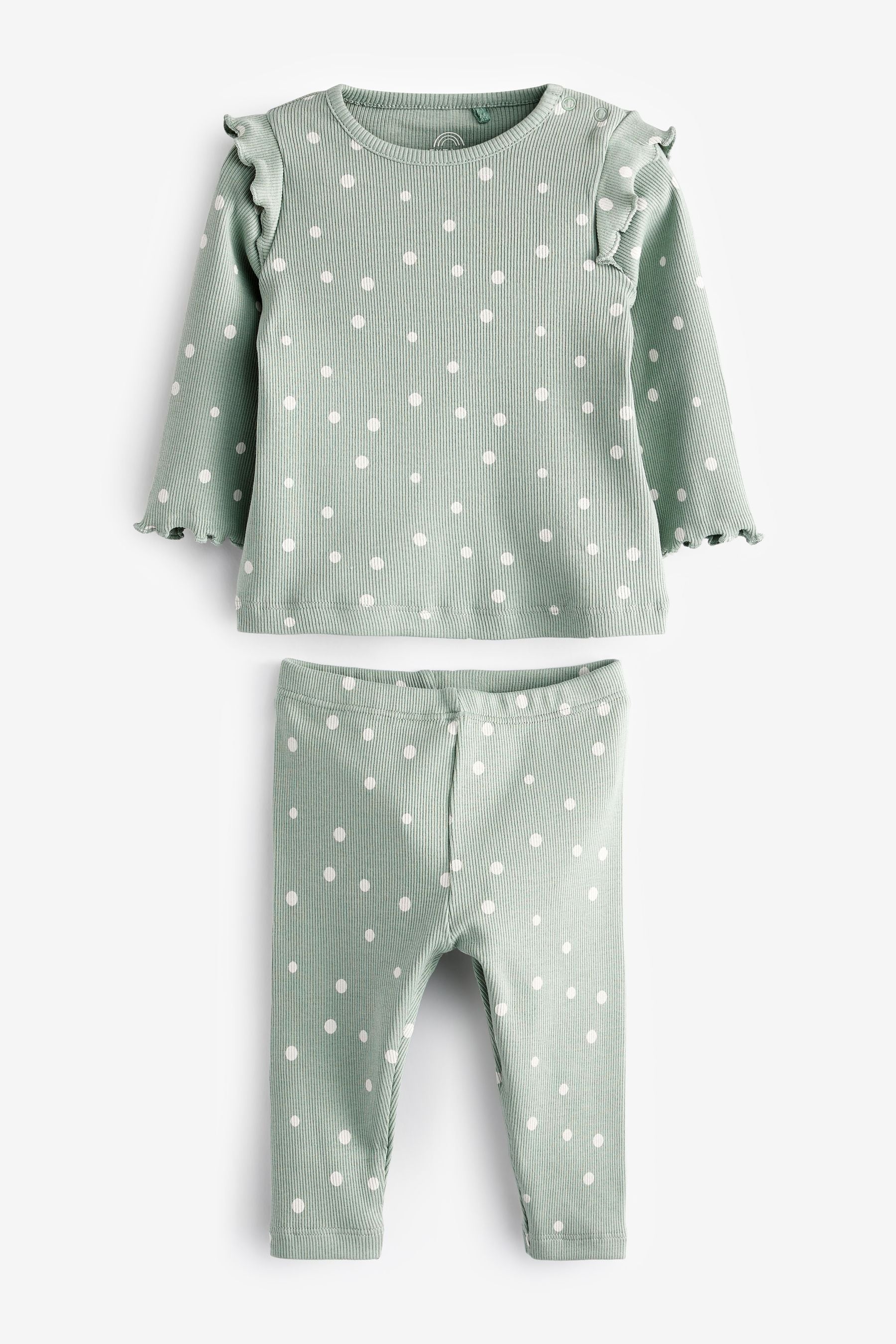 Mint Green Spot Baby Top And Leggings Set