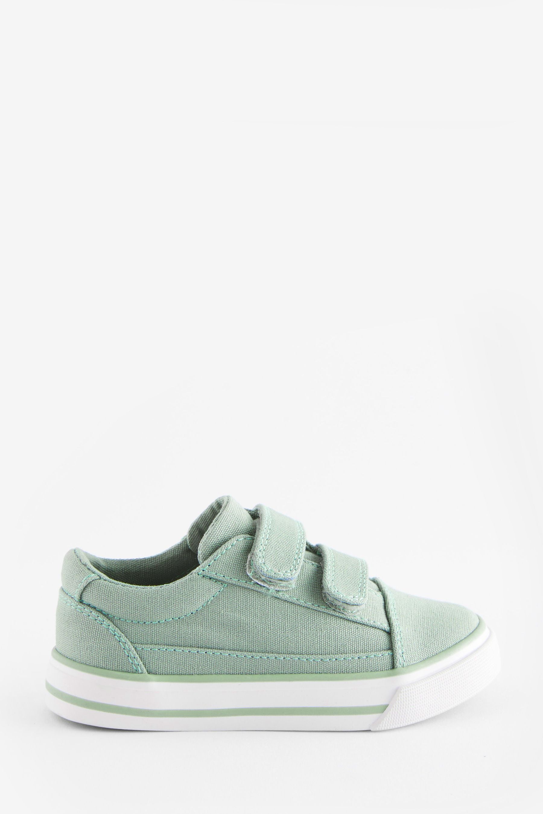 Sage Green Strap Touch Fastening Shoes