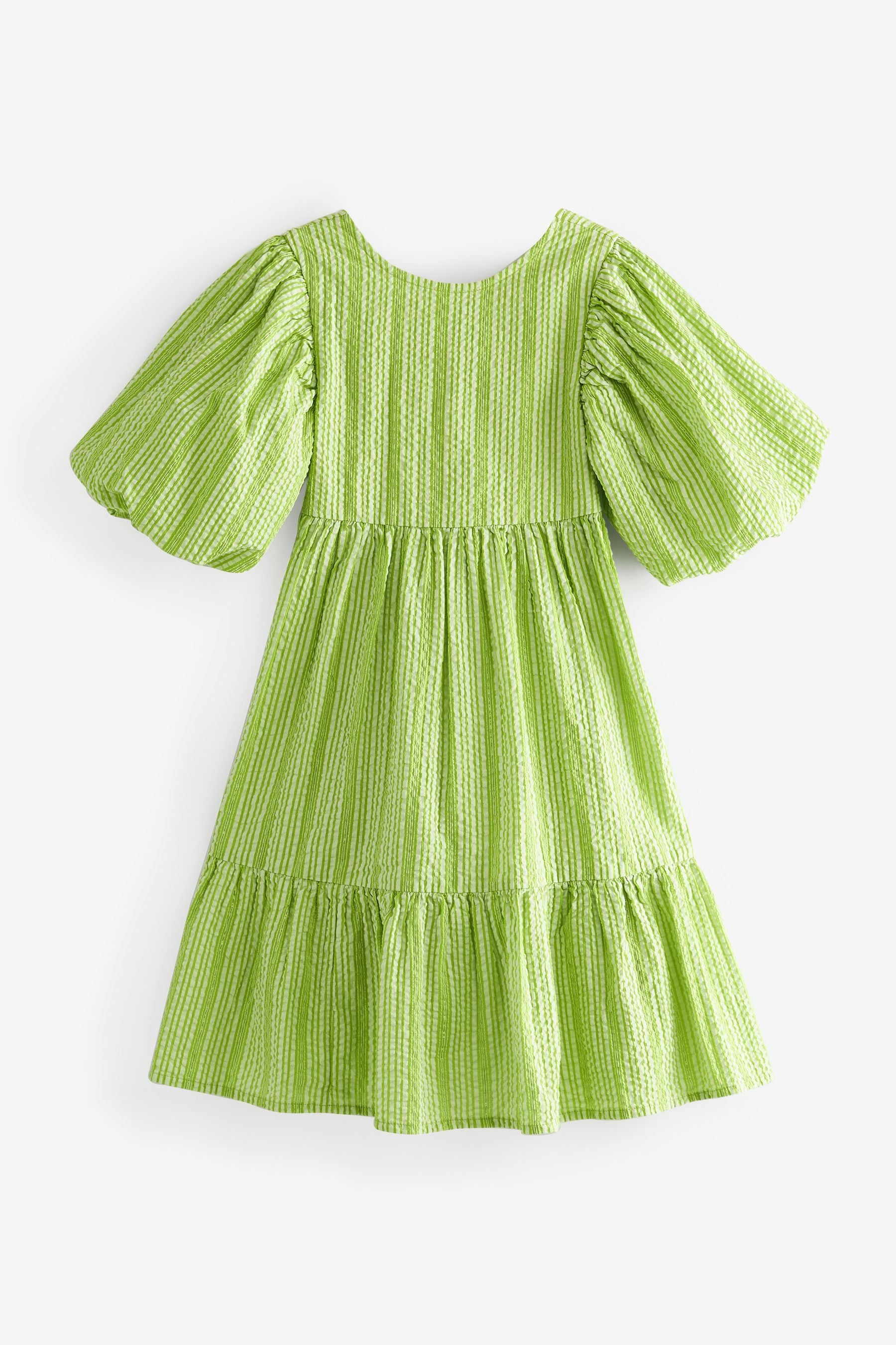 Green Sparkle Stripe Open Back Dress (3-16yrs)