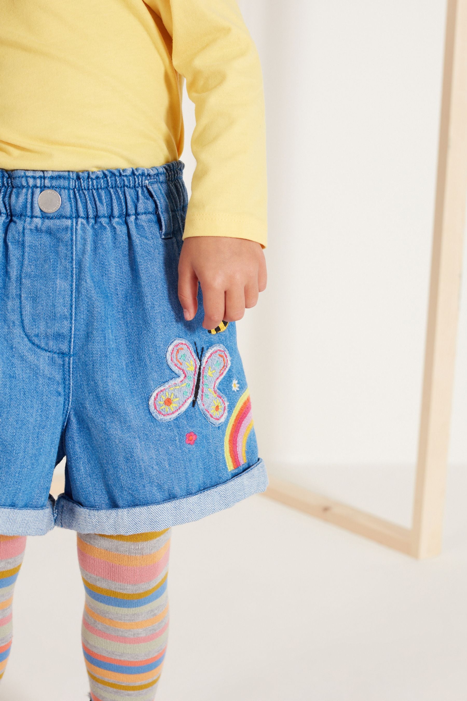 Denim Shorts And Tights Set (3mths-7yrs)