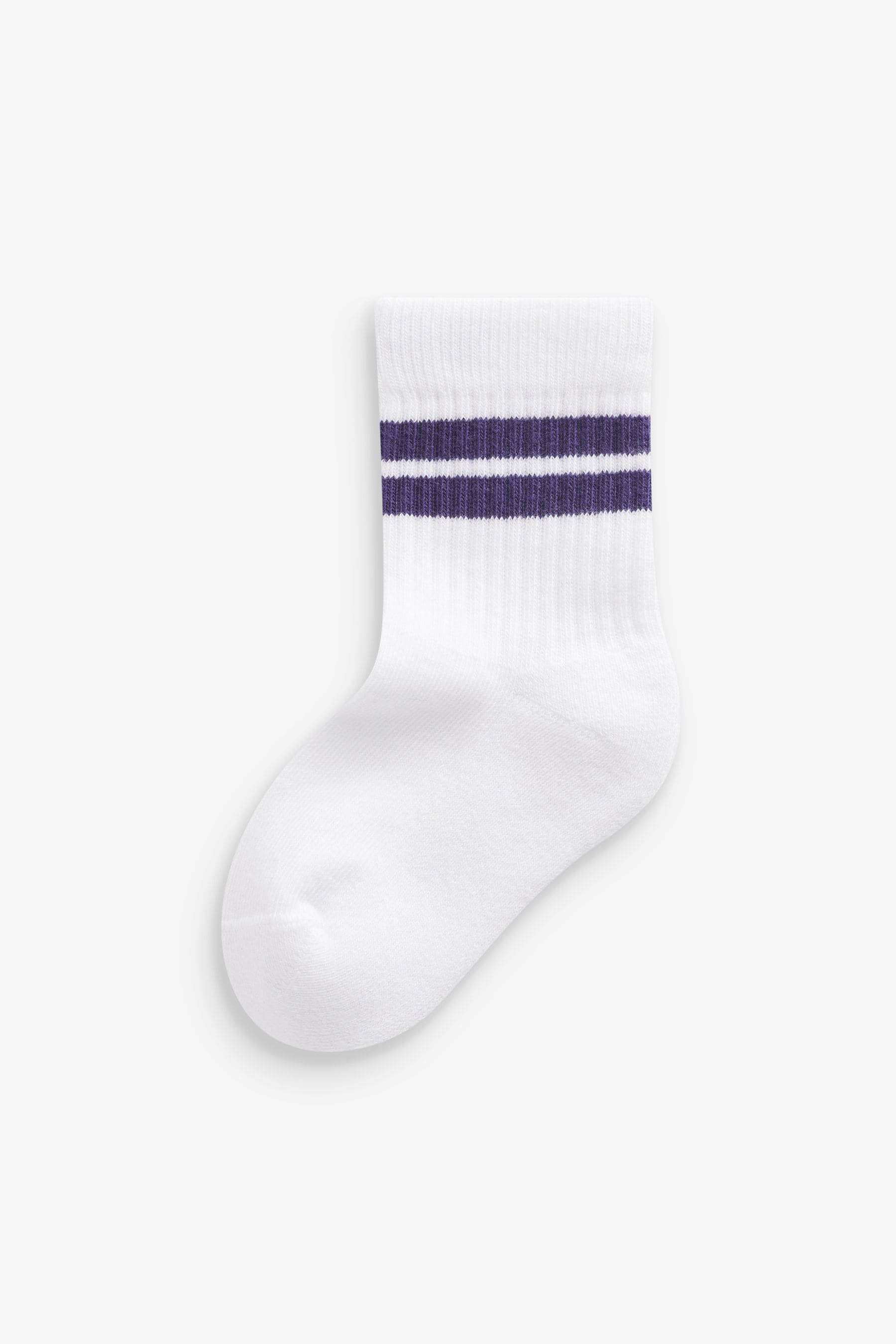 White/Aqua Blue Rib Socks 3 Pack