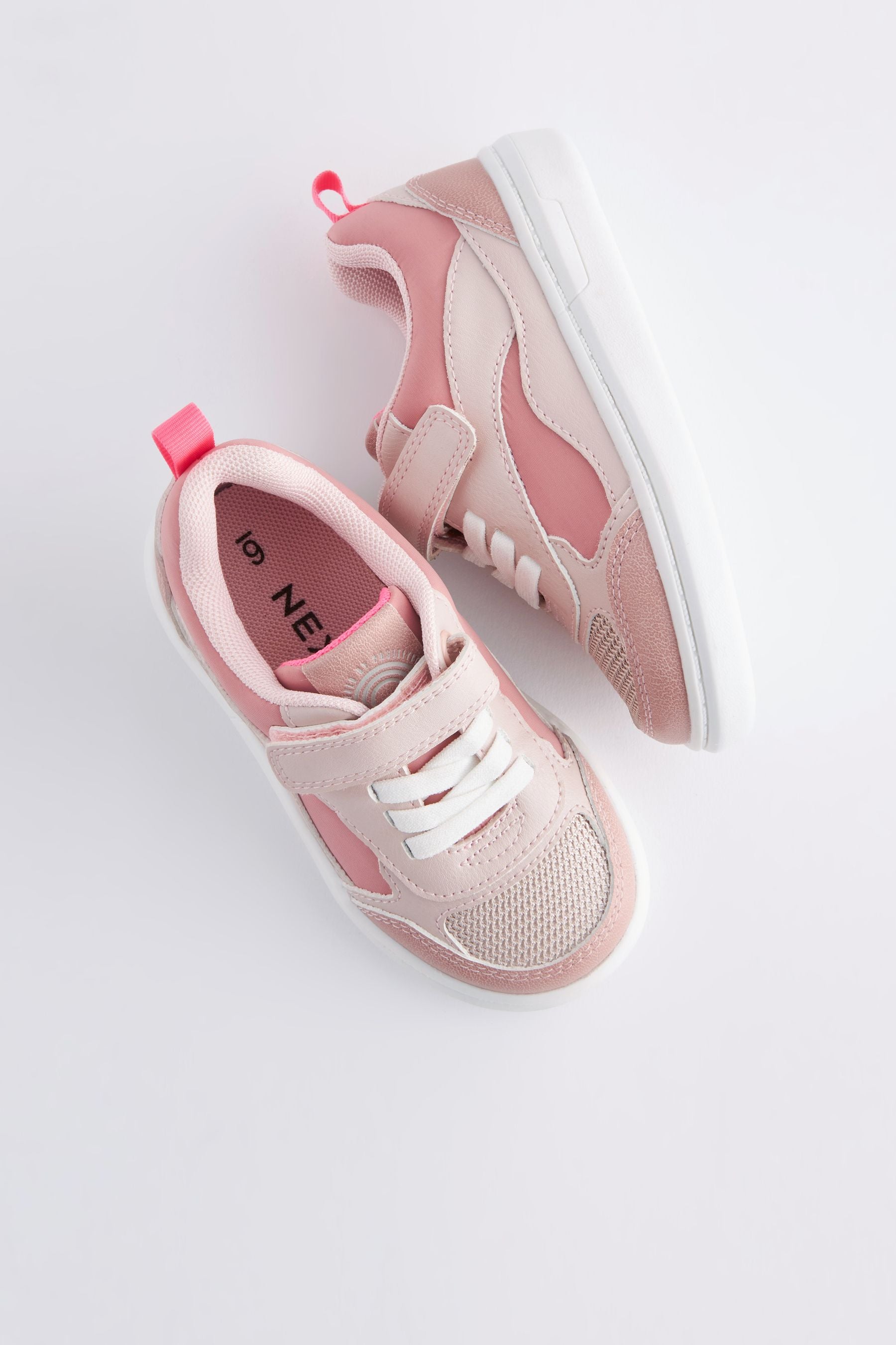 Pink Elastic Lace Single Strap Trainers