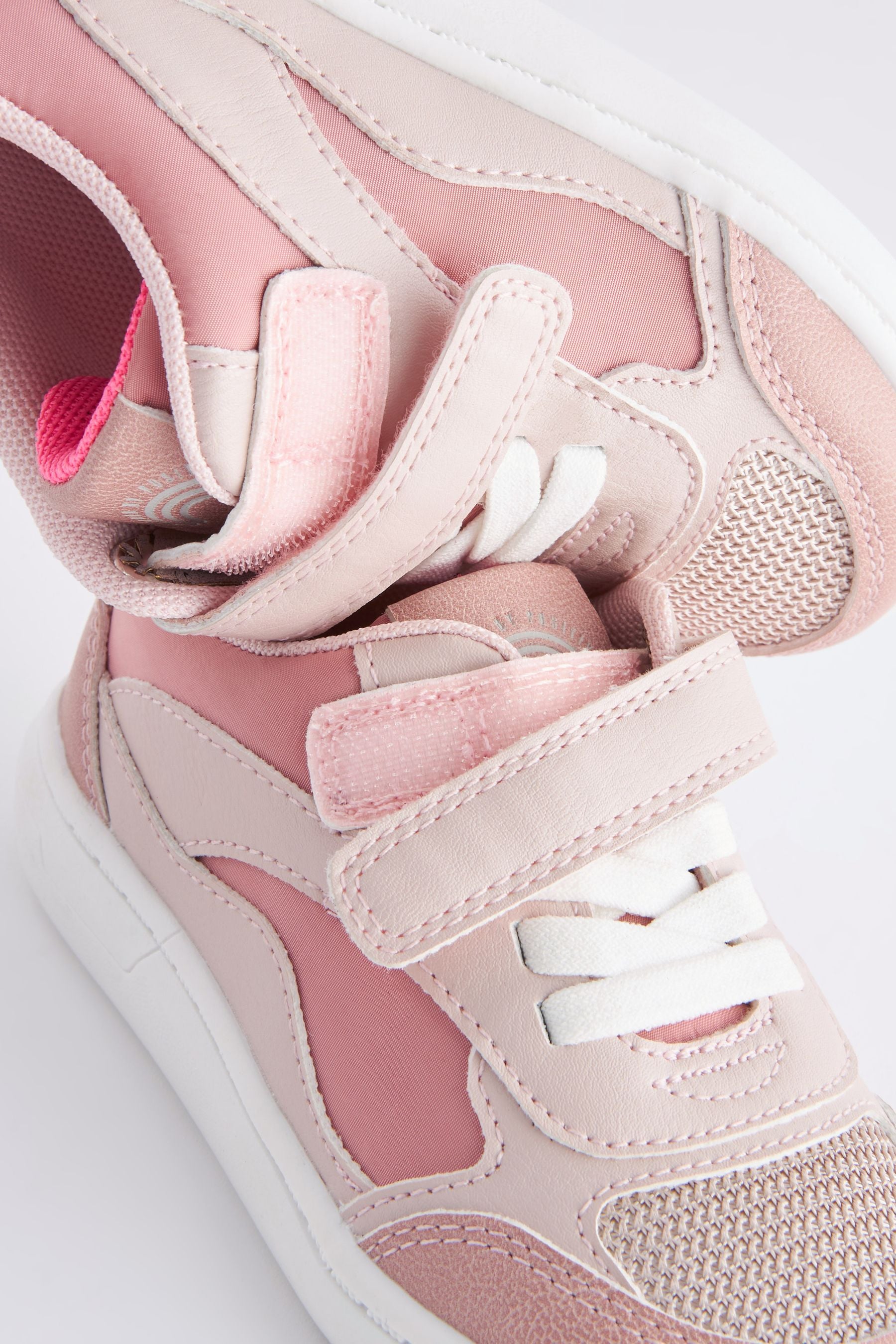 Pink Elastic Lace Single Strap Trainers