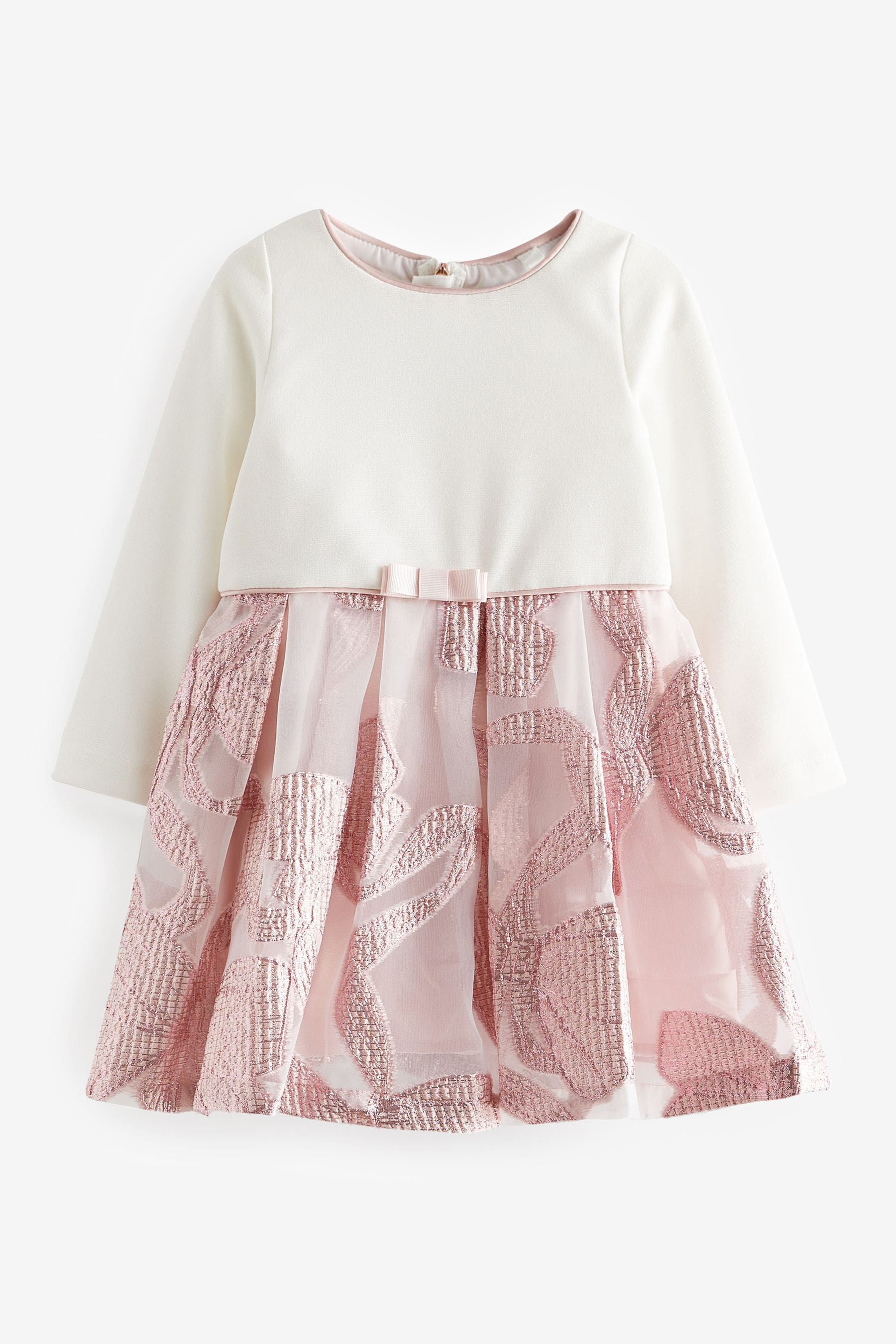 Pink Baker by Ted Baker Pink Long Sleeve Jacquard Bow Dress