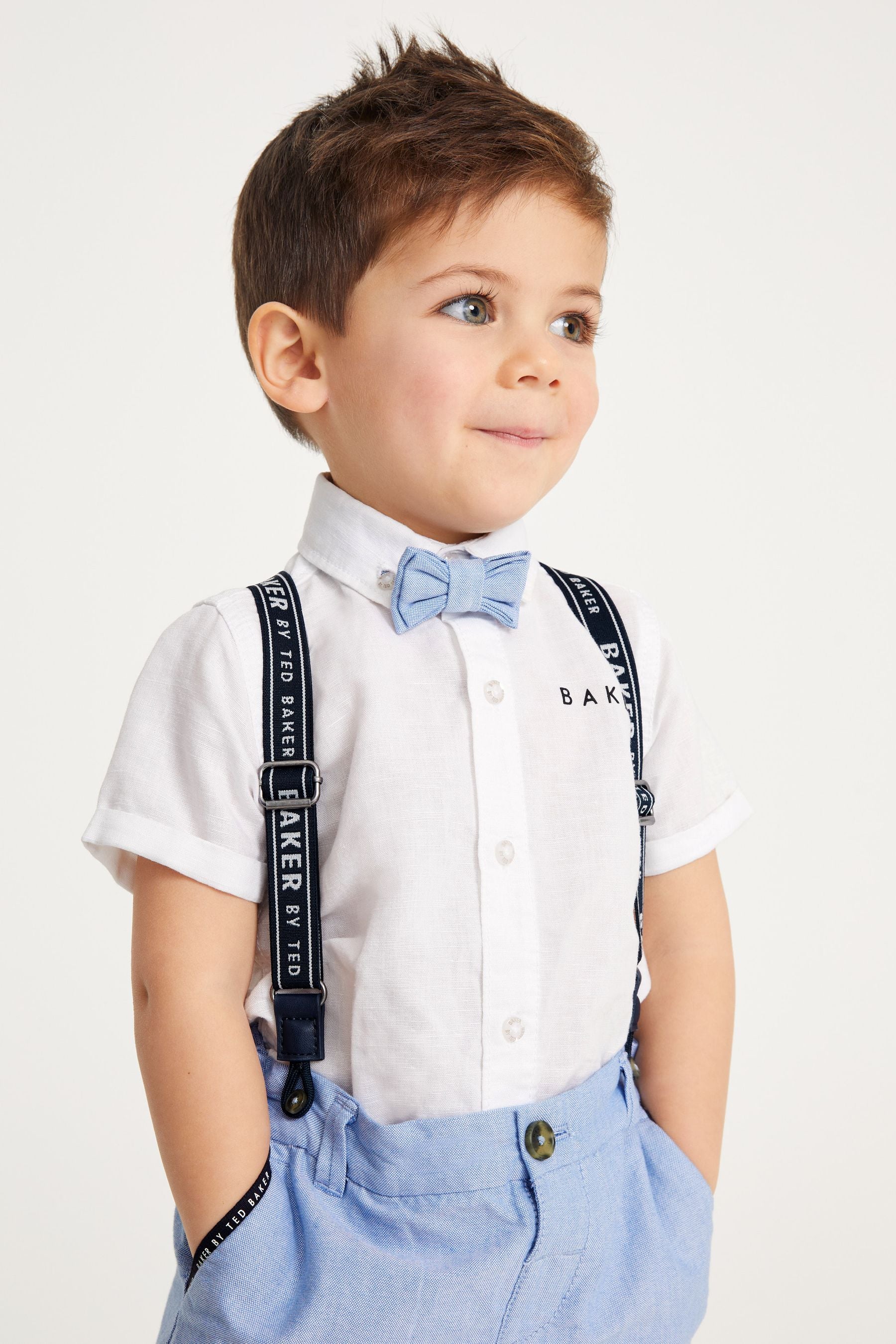 Navy/White Baker by Ted Baker Shirt, Shorts and Braces Set