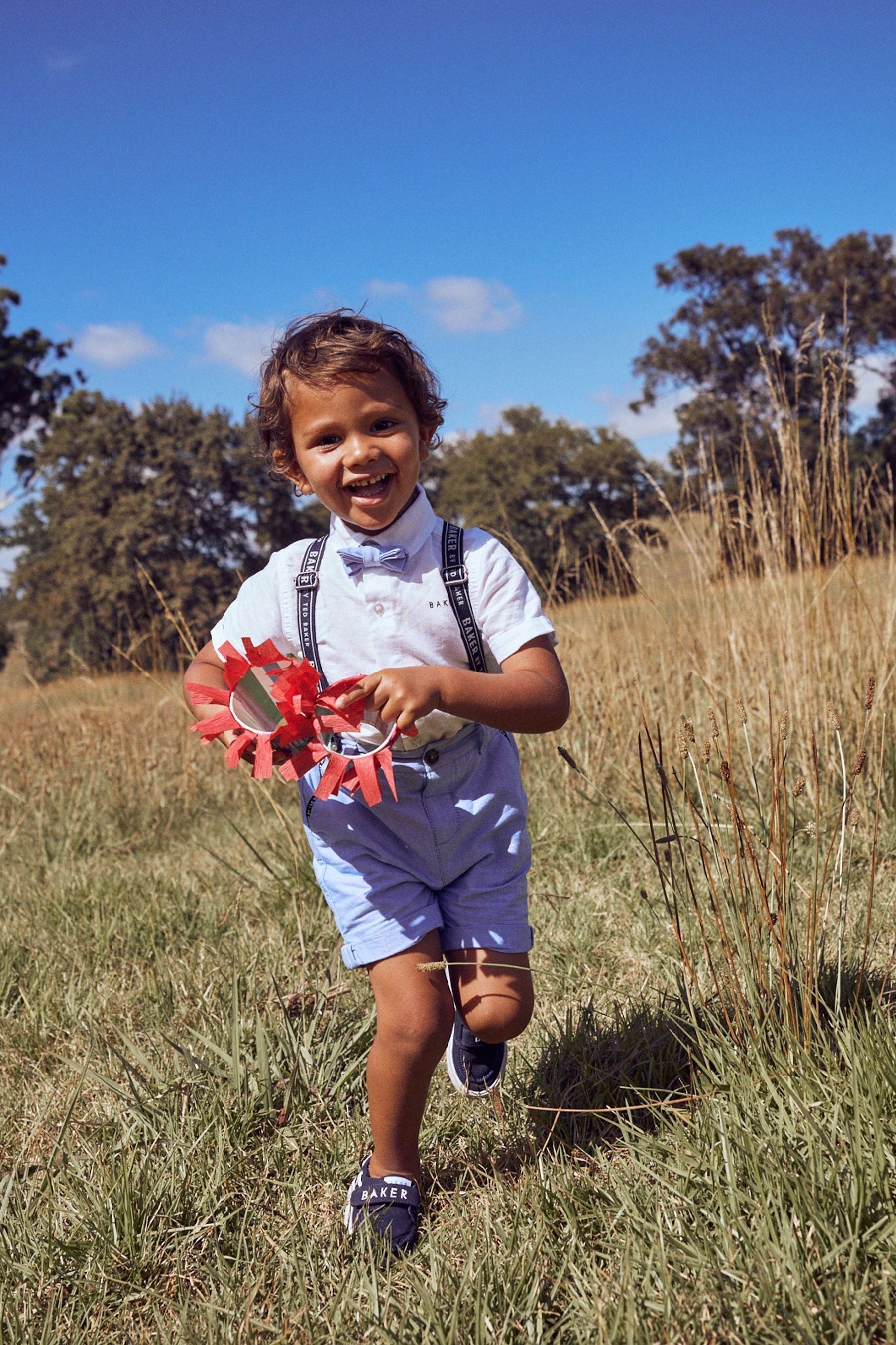 Navy/White Baker by Ted Baker Shirt, Shorts and Braces Set