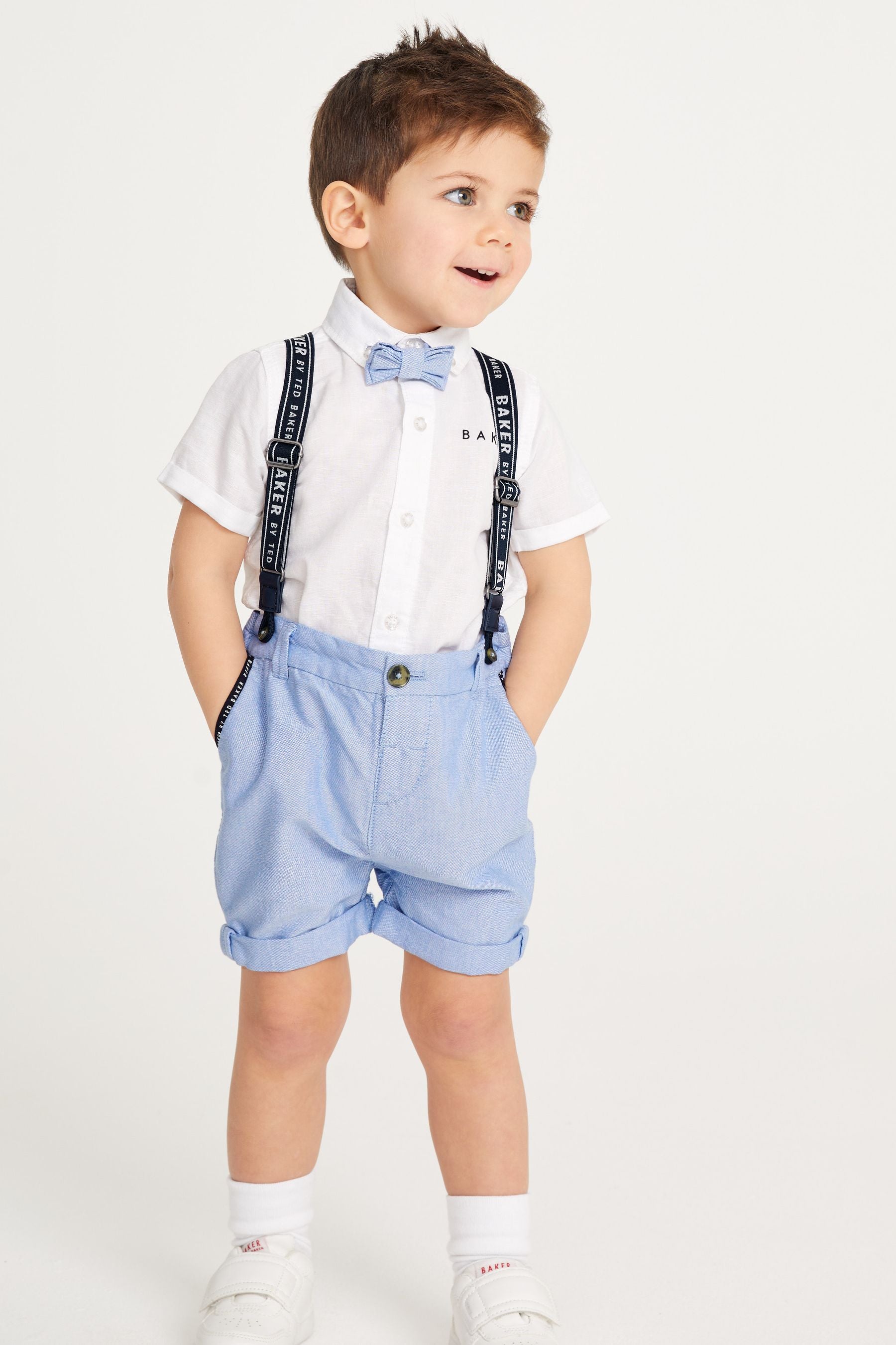 Navy/White Baker by Ted Baker Shirt, Shorts and Braces Set