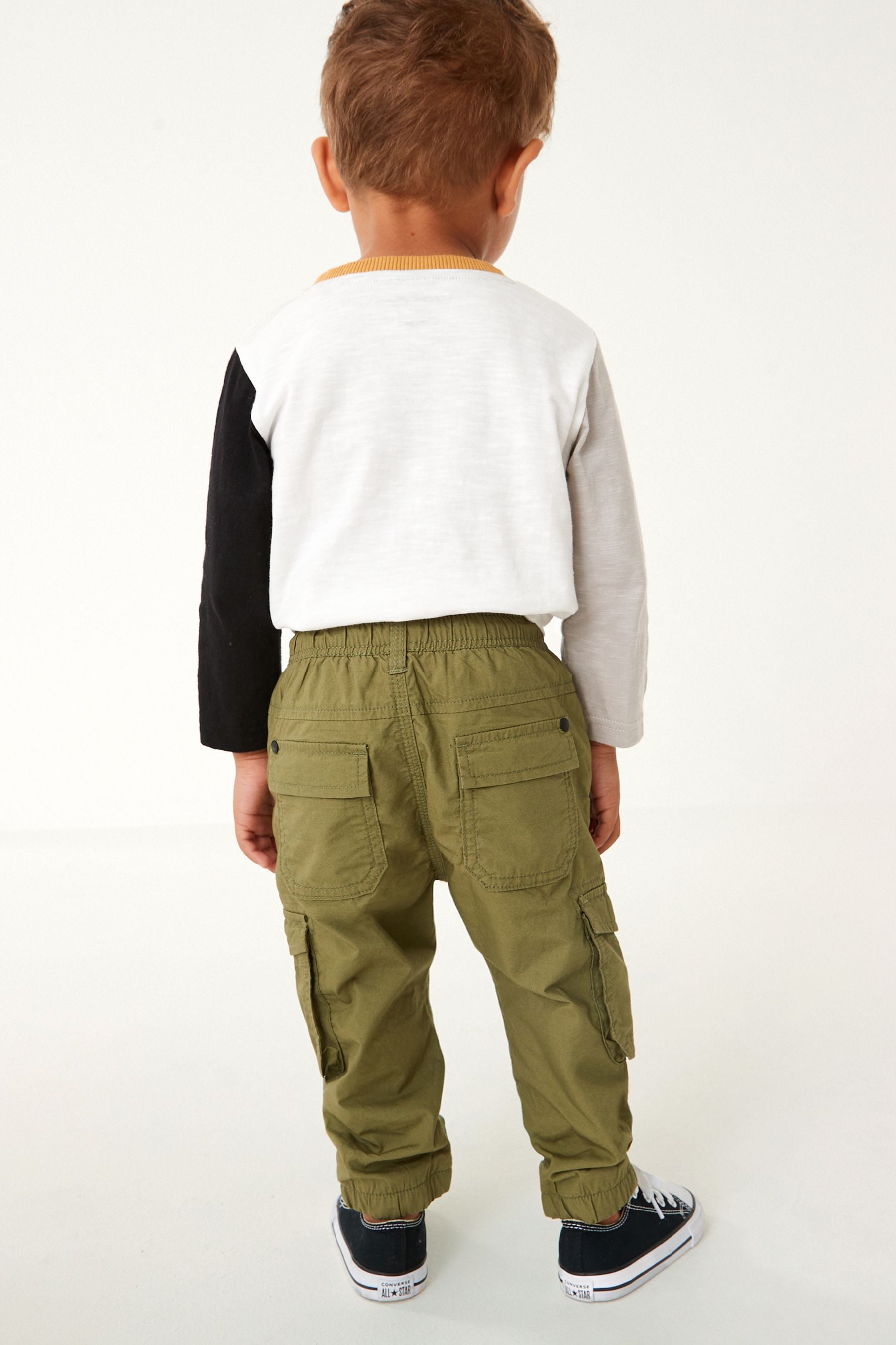 Khaki Green Lined Cargo Trousers (3mths-7yrs)