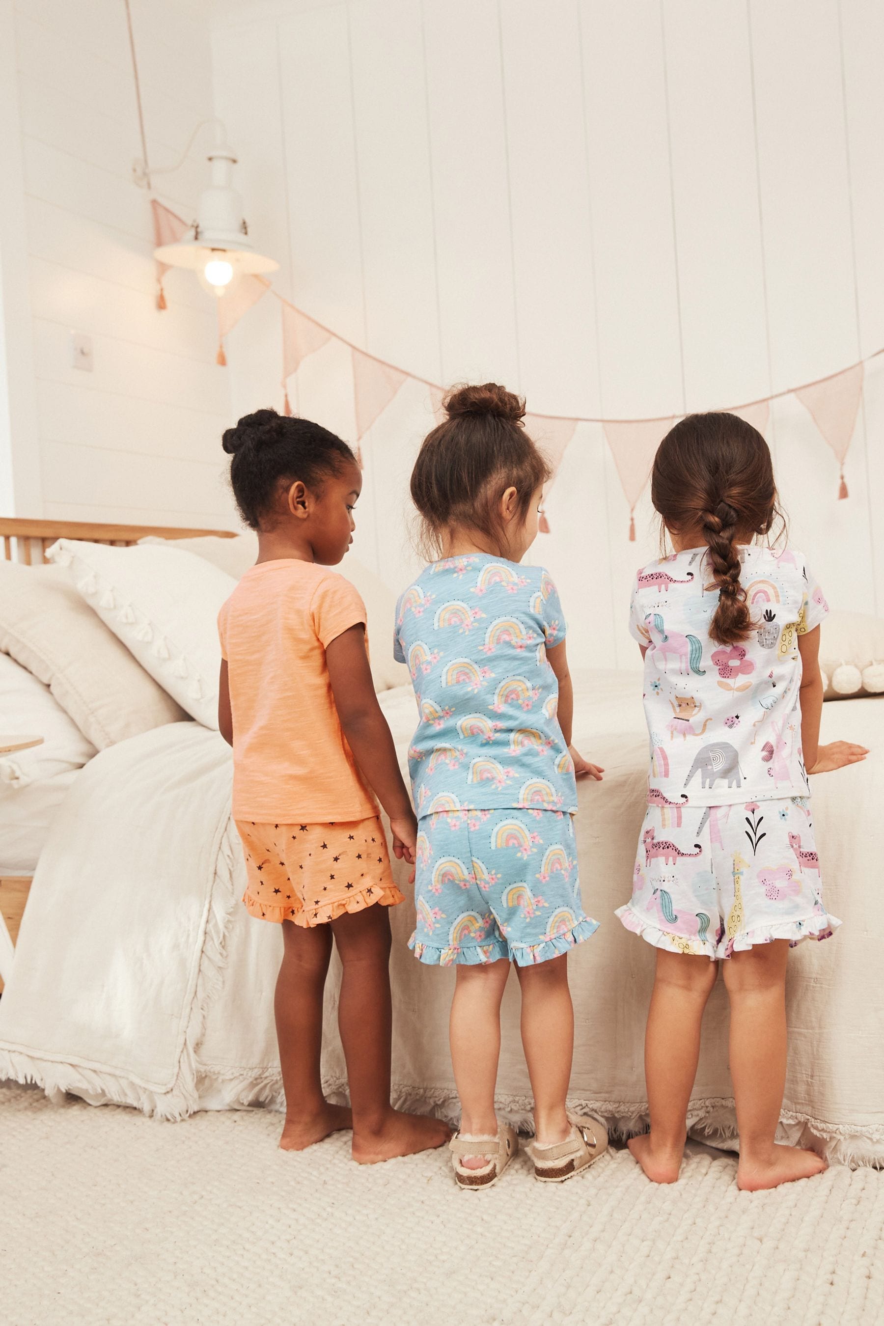 Blue/Orange Unicorn Short Pyjamas 3 Pack (3-16yrs)