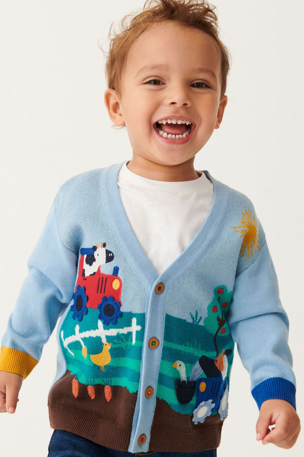 Blue Character Cardigan (3mths-7yrs)