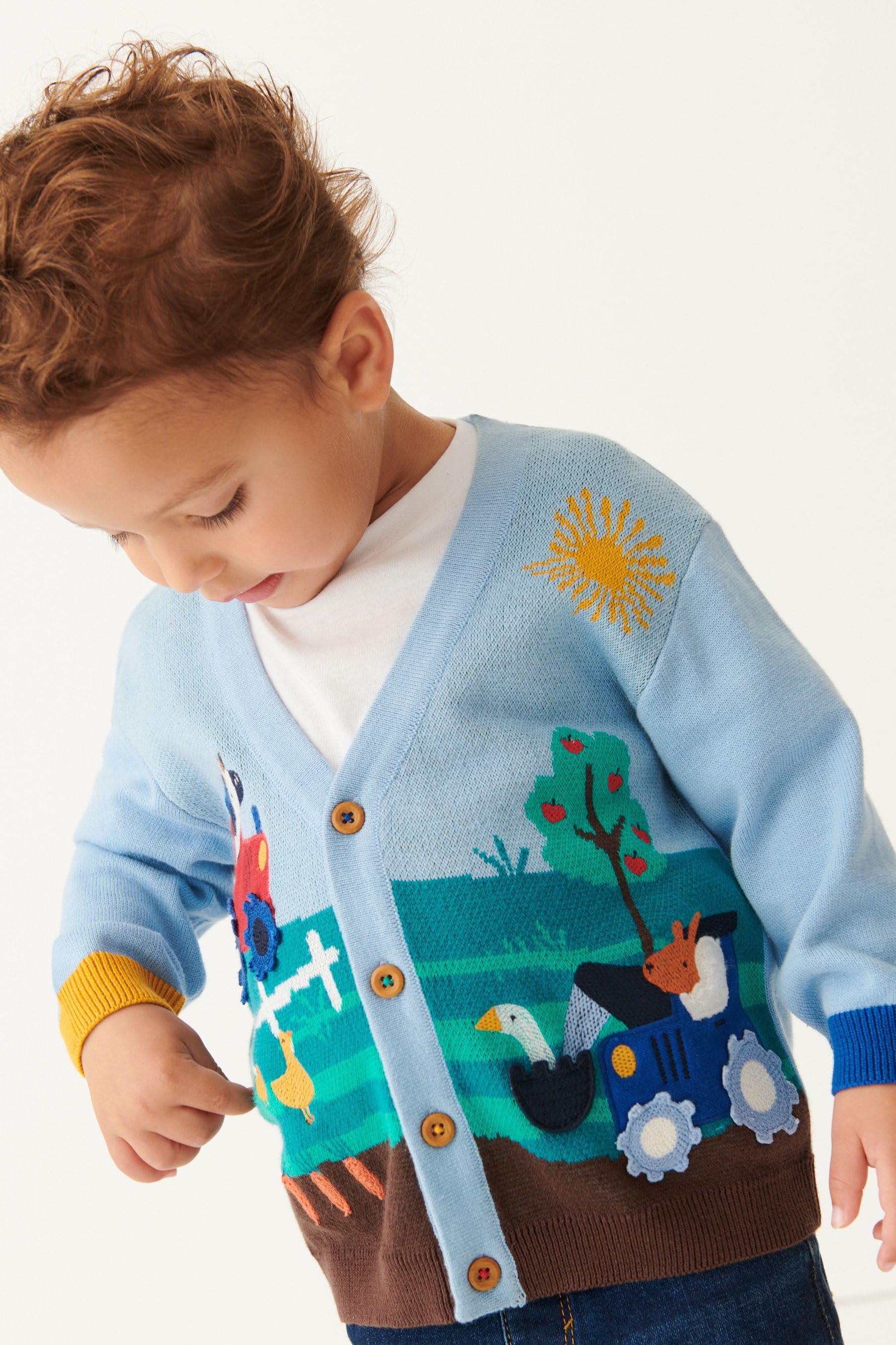 Blue Character Cardigan (3mths-7yrs)