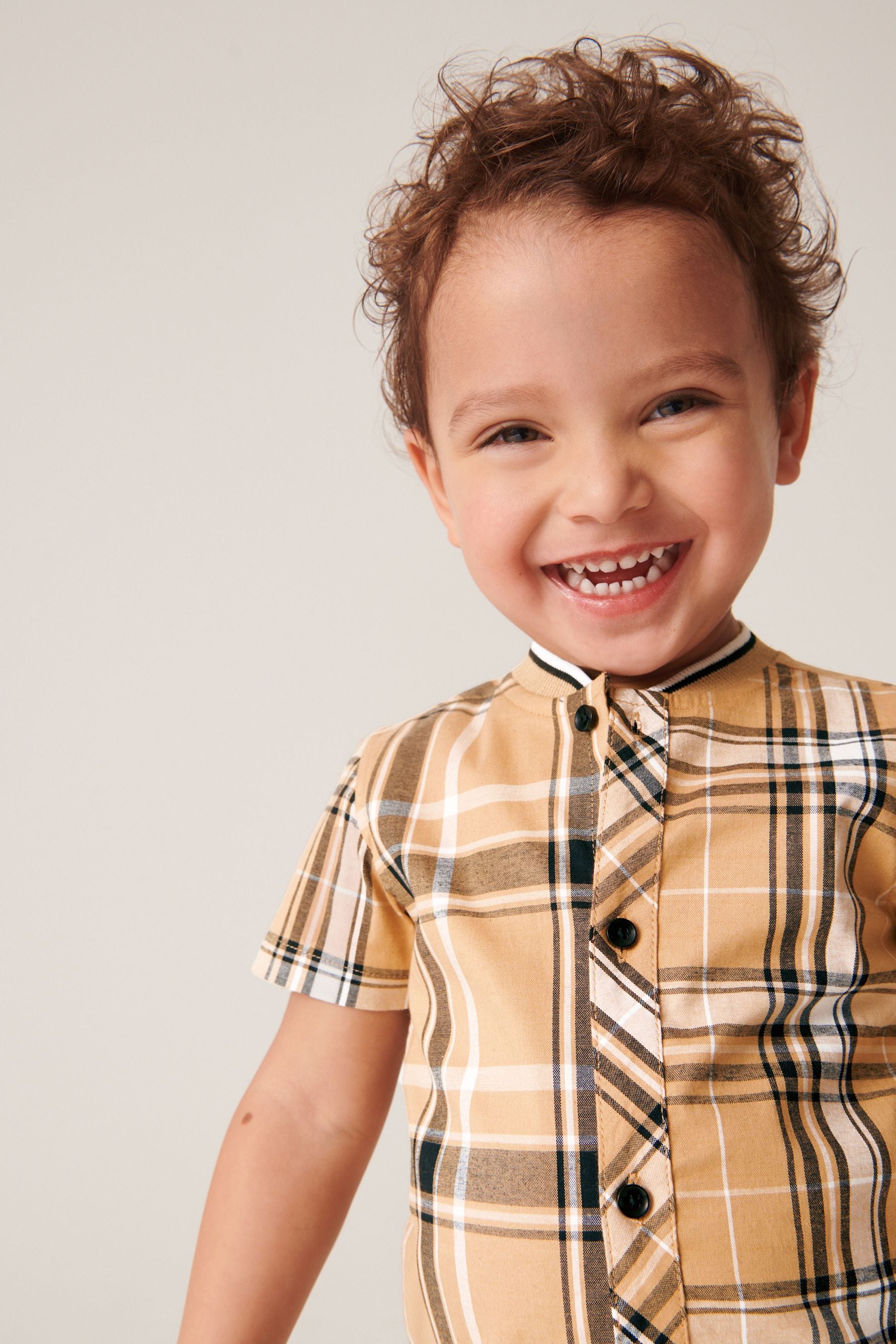 Tan Brown Check Shirt (3mths-7yrs)