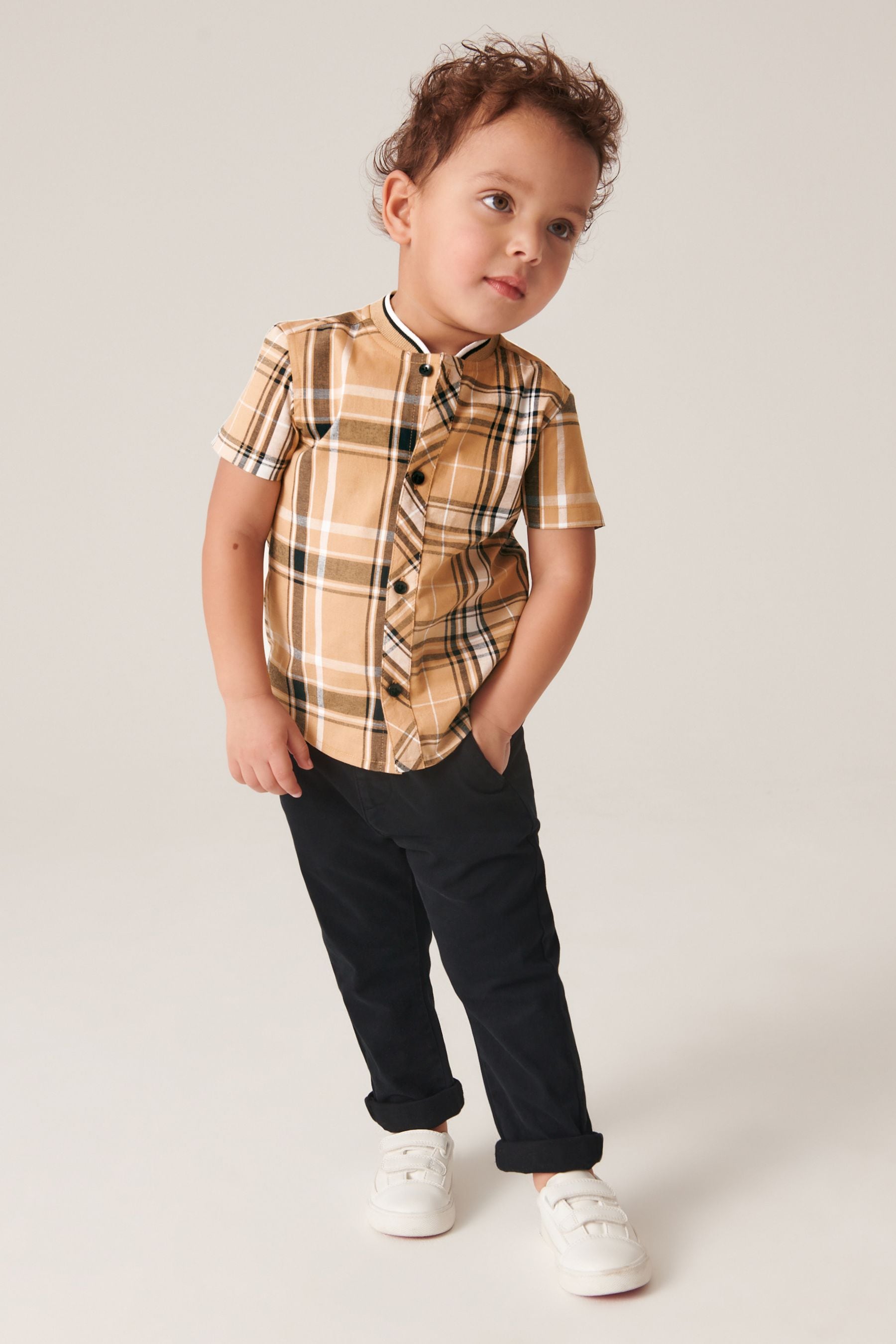 Tan Brown Check Shirt (3mths-7yrs)