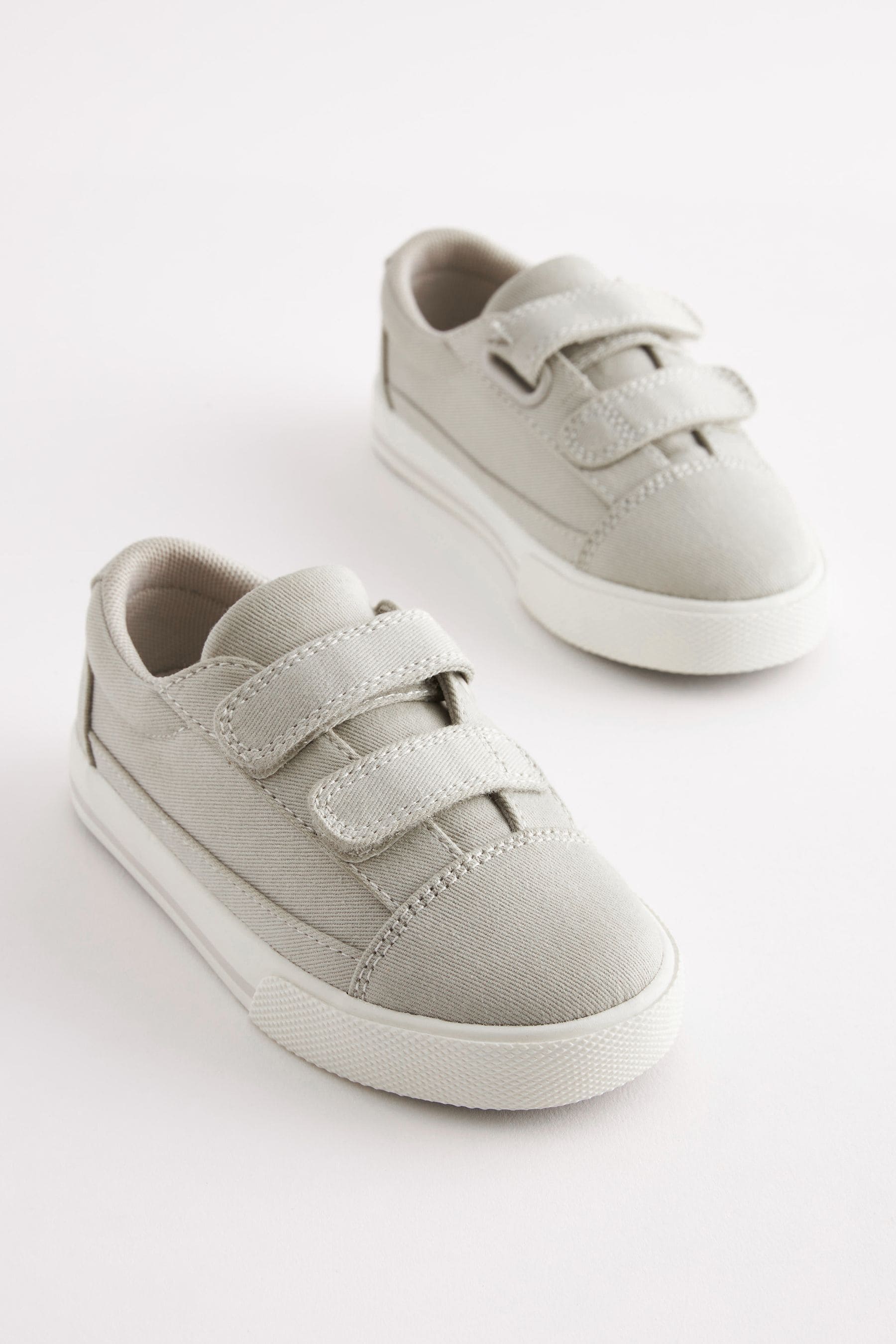 Cement Grey Strap Touch Fastening Shoes