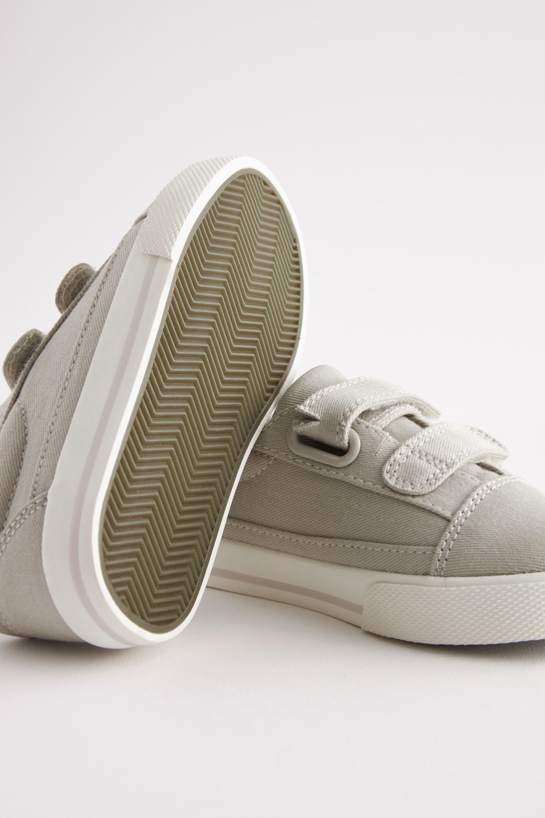 Cement Grey Strap Touch Fastening Shoes