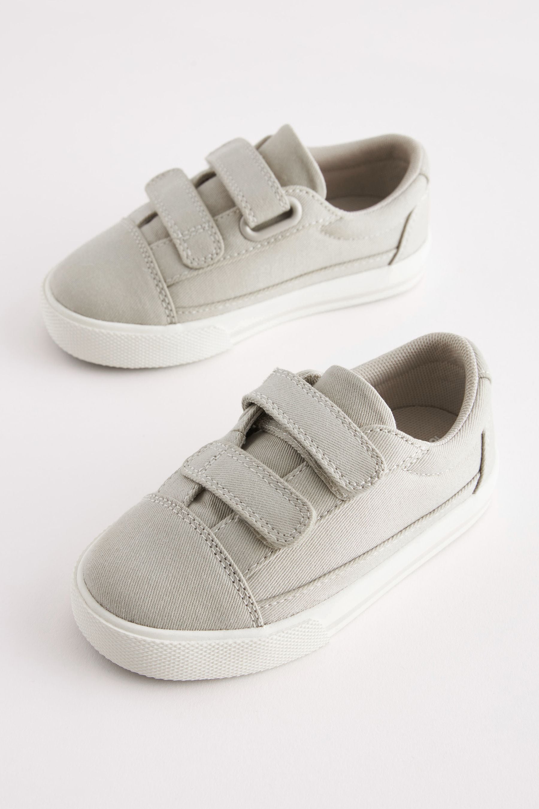 Cement Grey Strap Touch Fastening Shoes