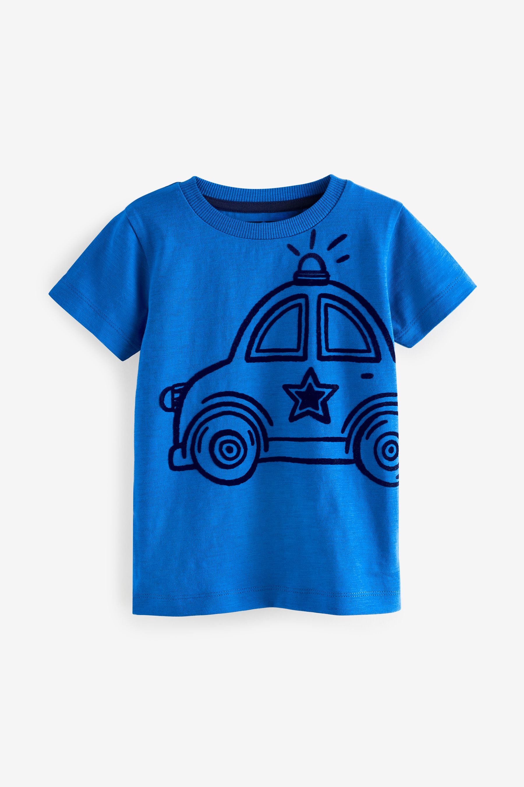 Cobalt Blue Car Short Sleeve Character T-Shirt (3mths-7yrs)