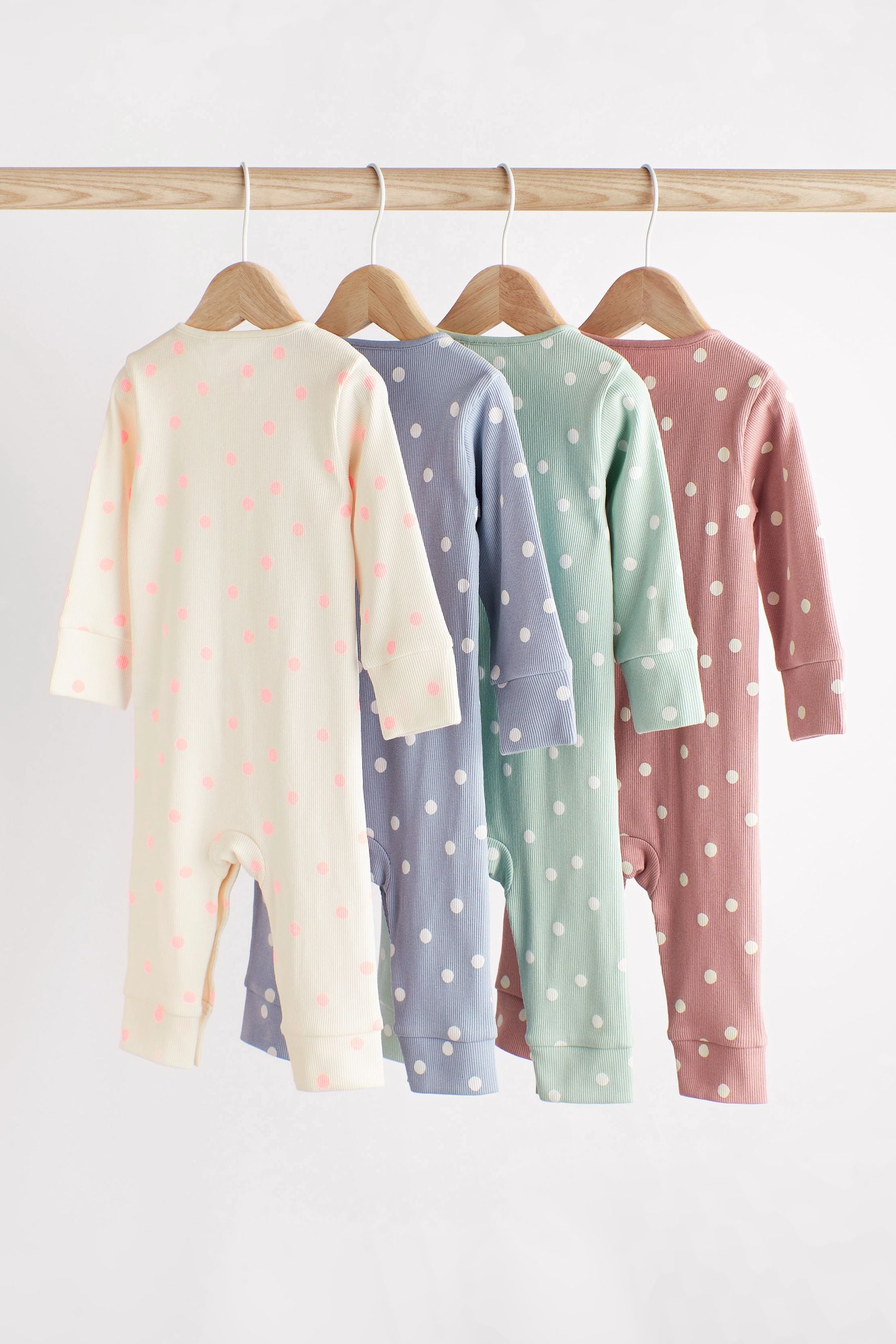 Multi Footless Baby Sleepsuits 4 Pack (0mths-3yrs)