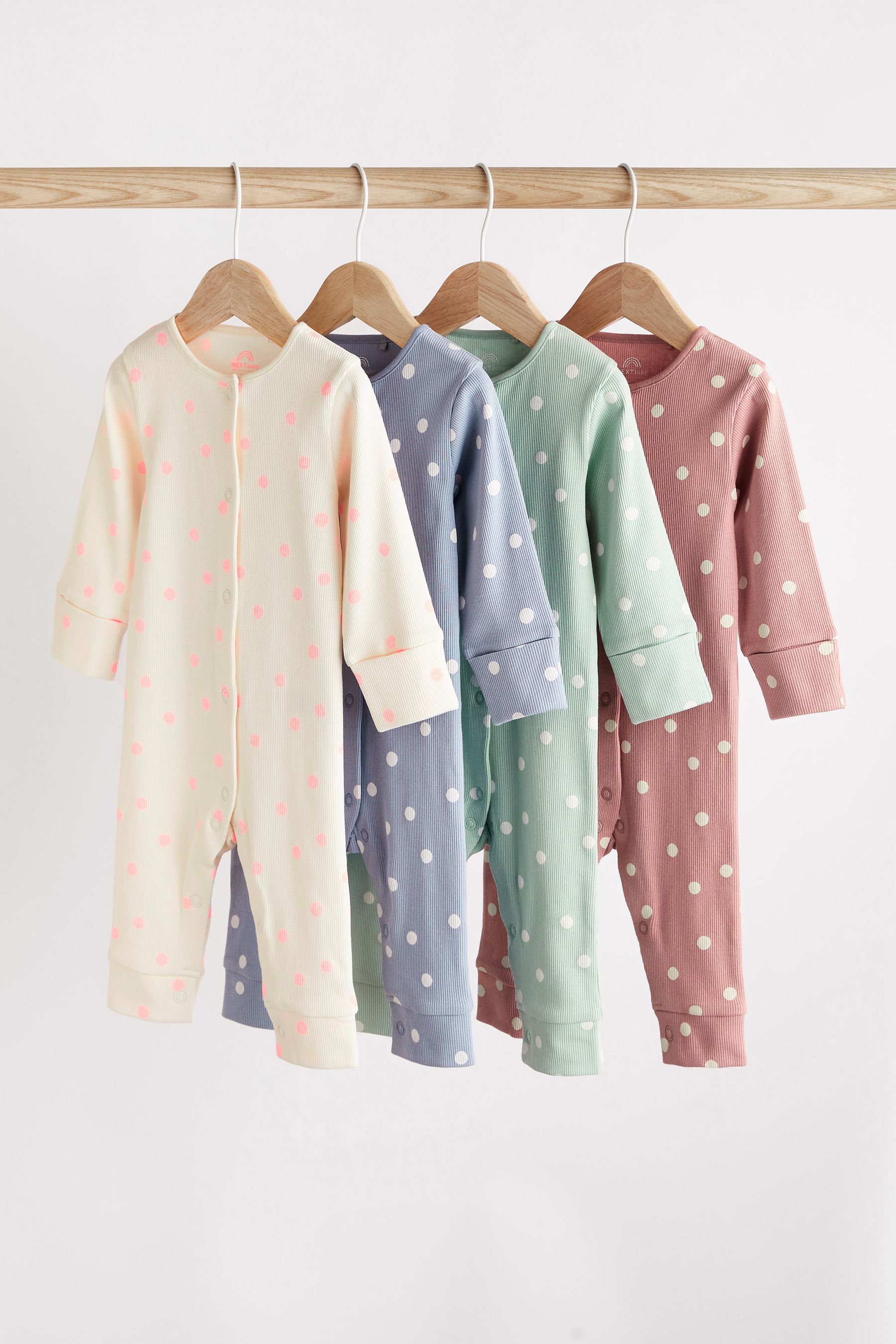 Multi Footless Baby Sleepsuits 4 Pack (0mths-3yrs)