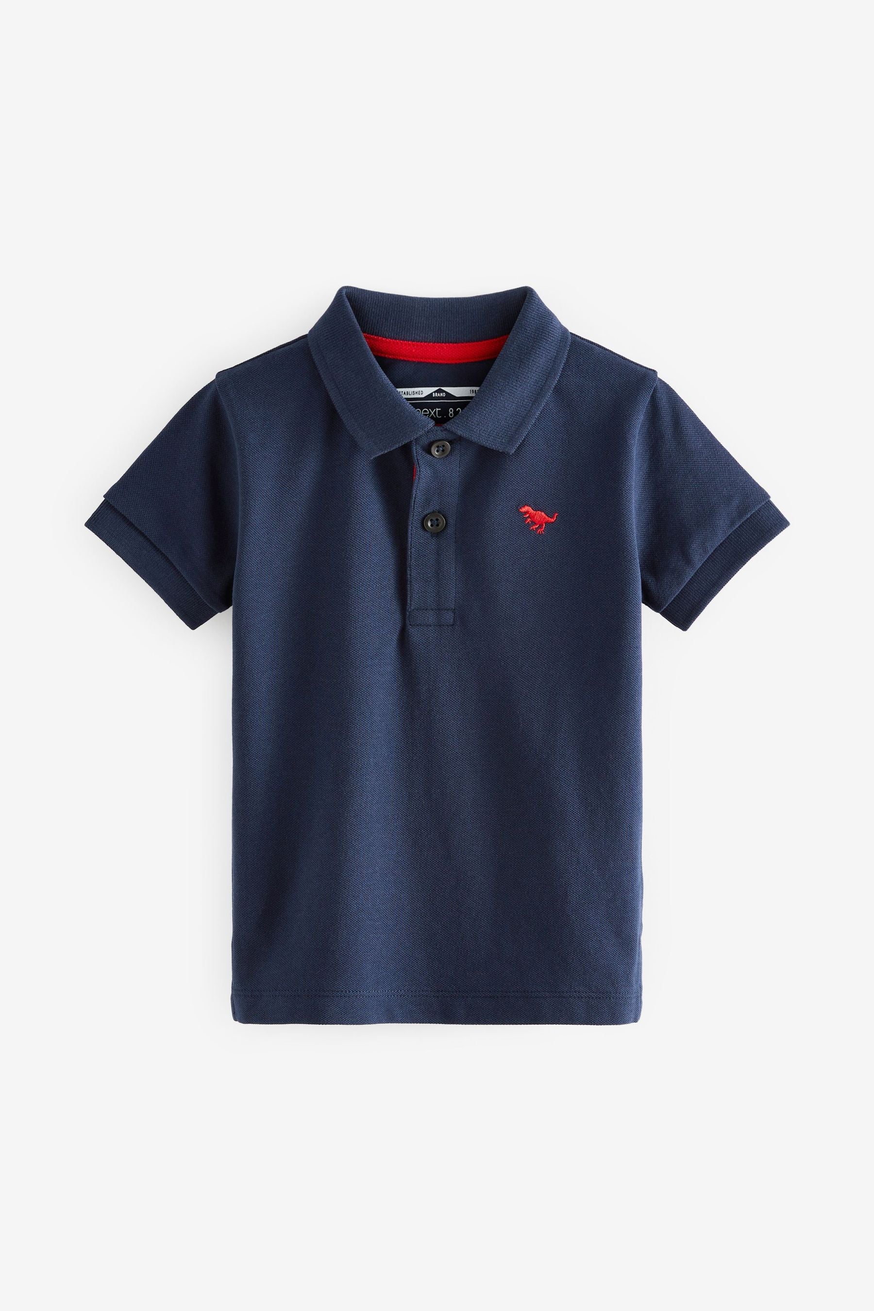 Navy Blue Short Sleeve Plain Polo Shirt (3mths-7yrs)