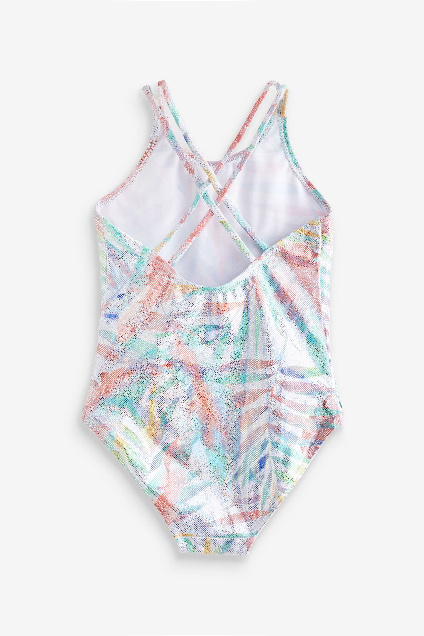 Ecru White Palm Swimsuit (3-16yrs)