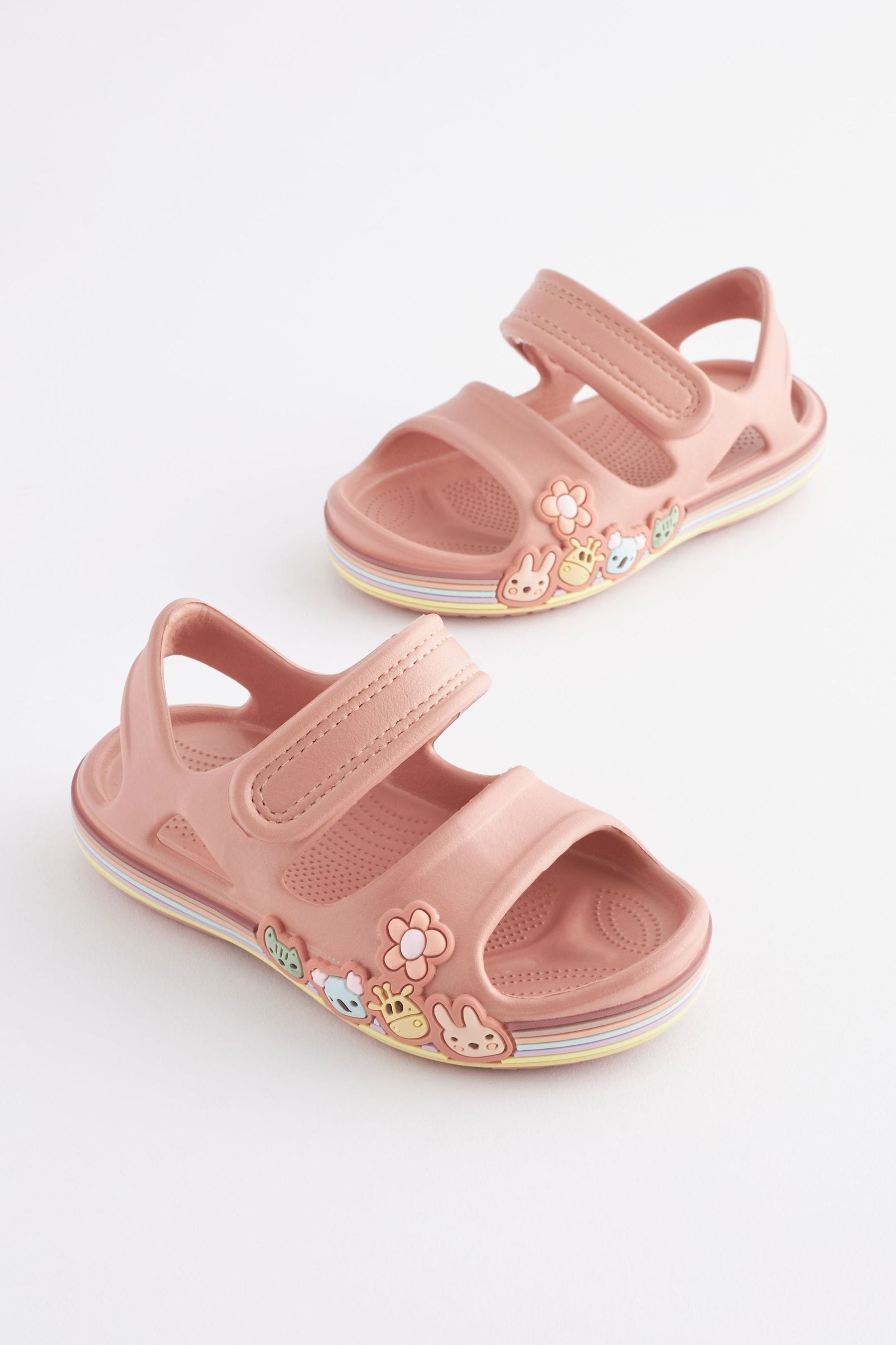 Pink Character Double Strap Sandals