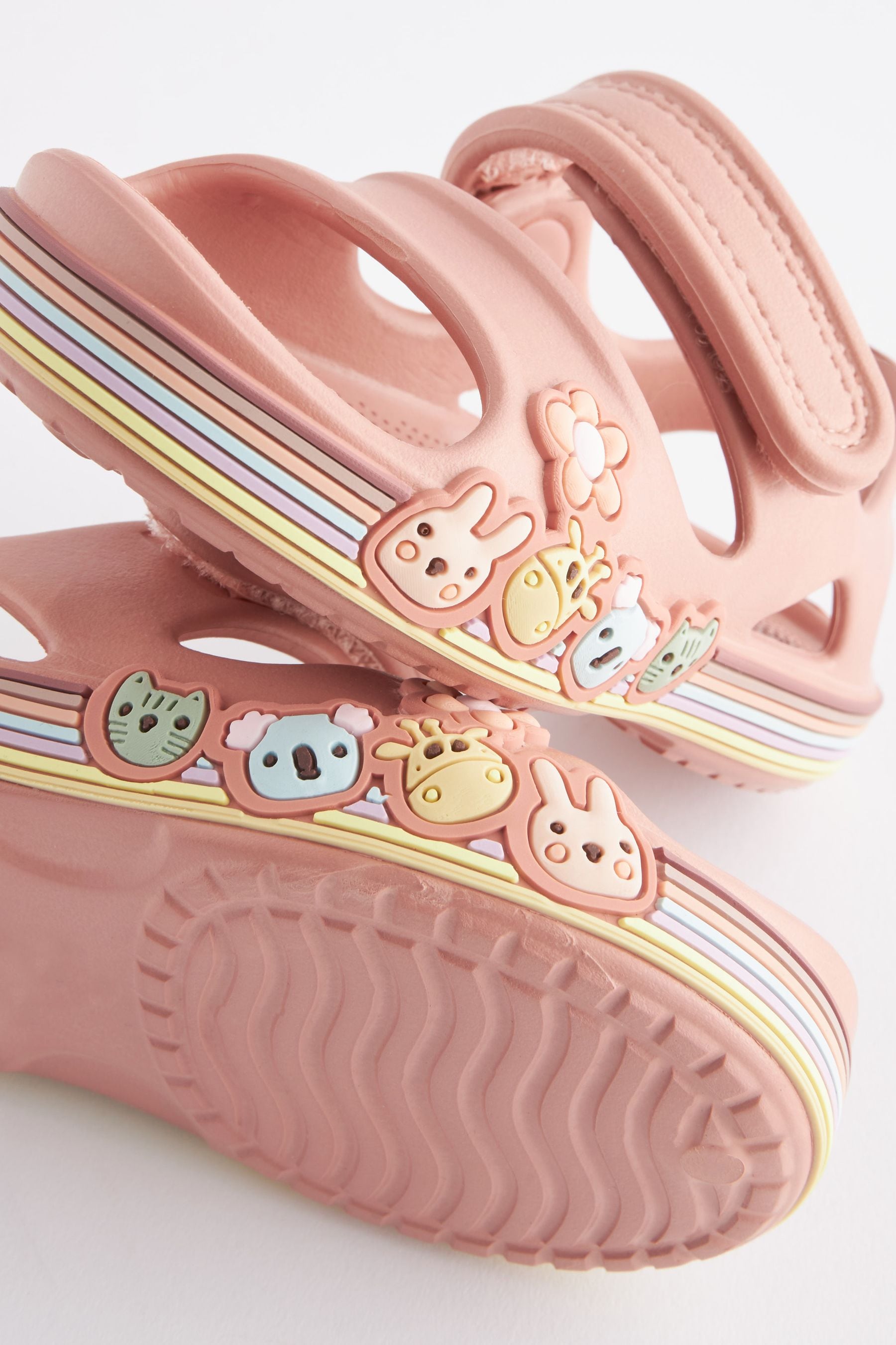 Pink Character Double Strap Sandals