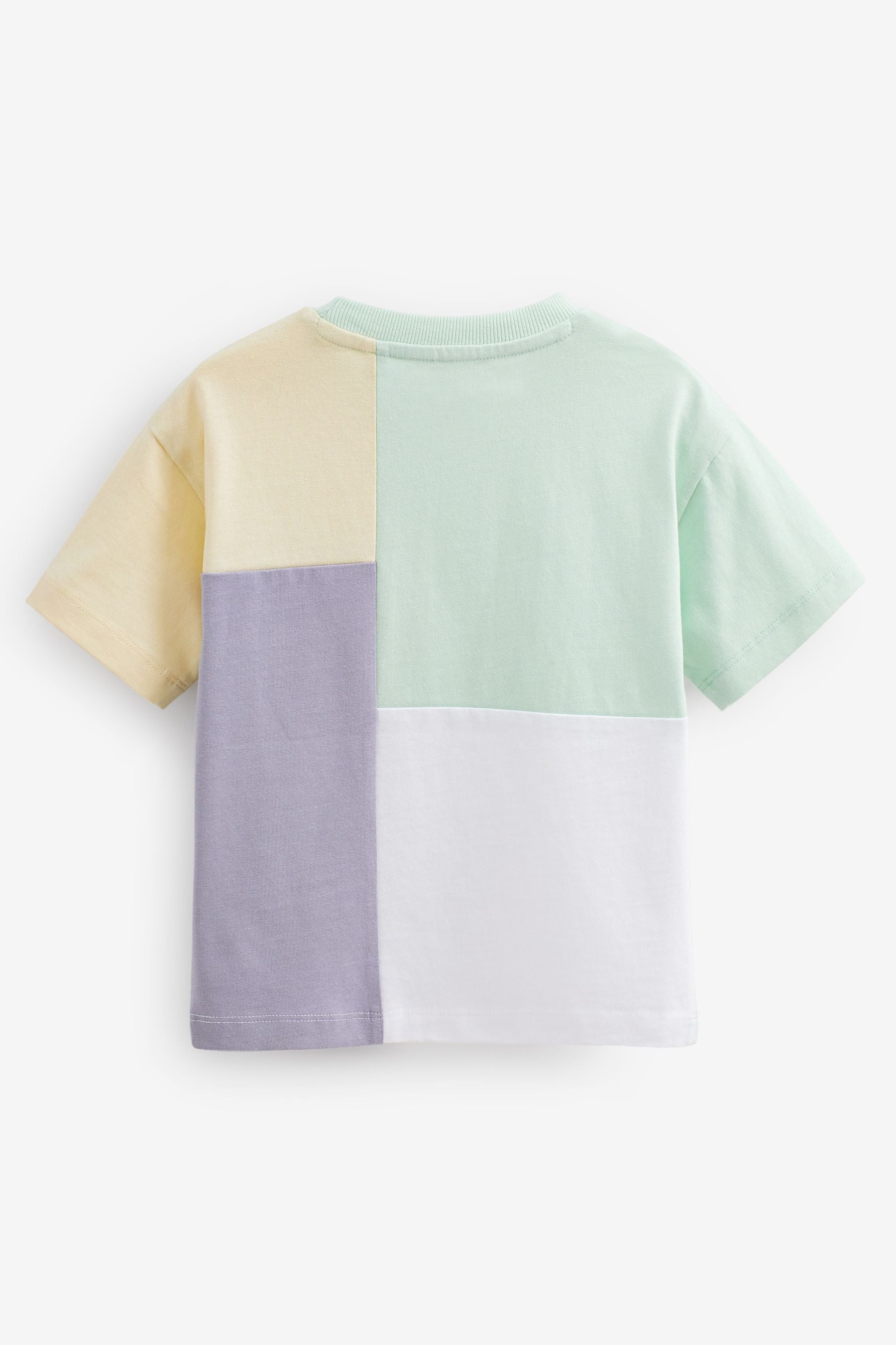 Green/Purple Oversized Short Sleeve Colourblock T-Shirt (3mths-7yrs)