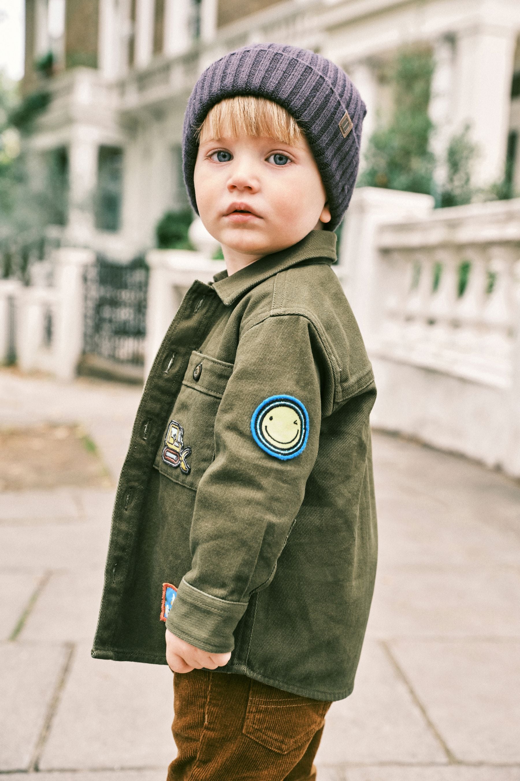 Khaki Green Long Sleeve Badged Twill Shirt (3mths-7yrs)