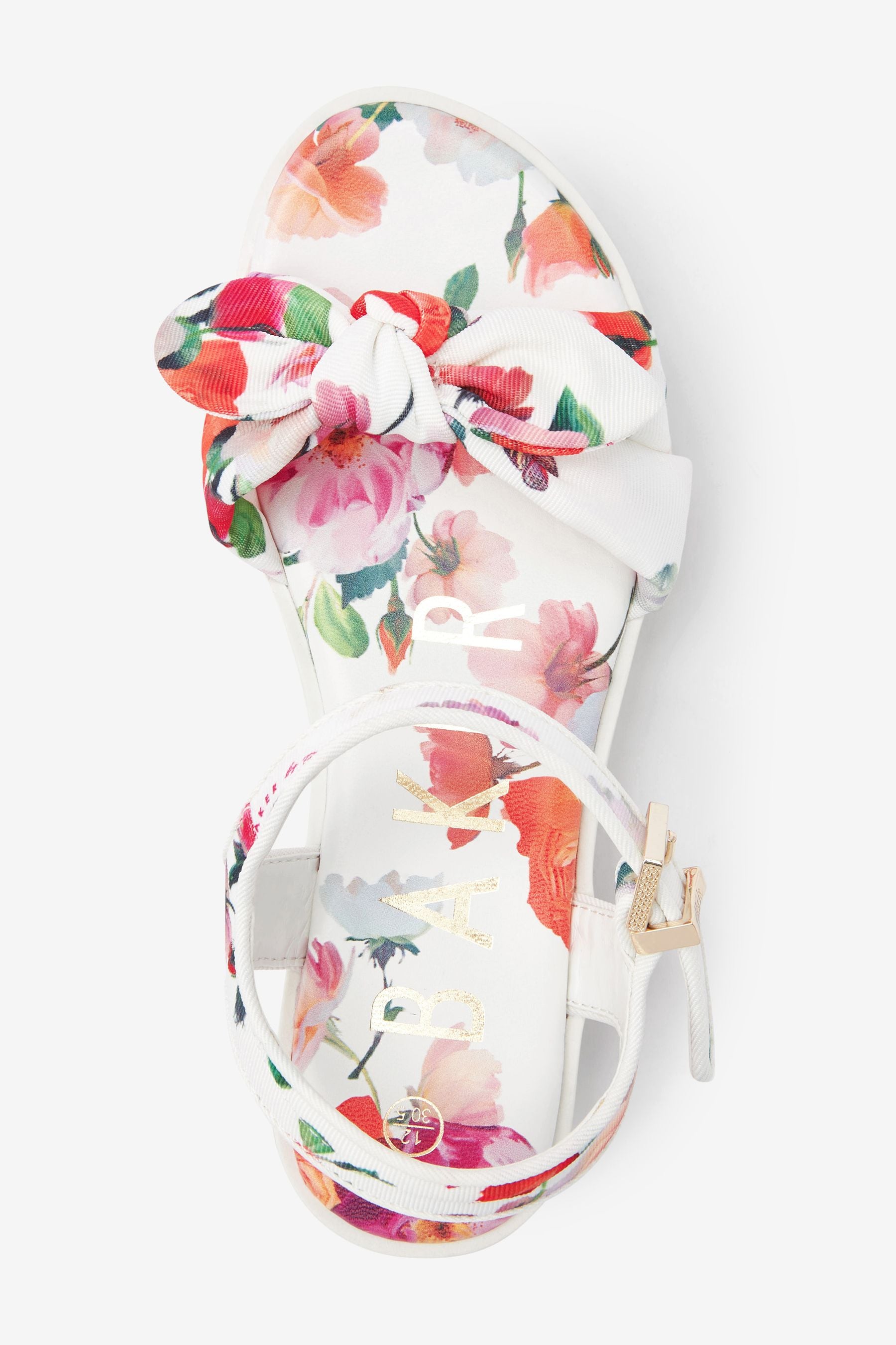 White Baker by Ted Baker Floral Cork Wedge Sandals