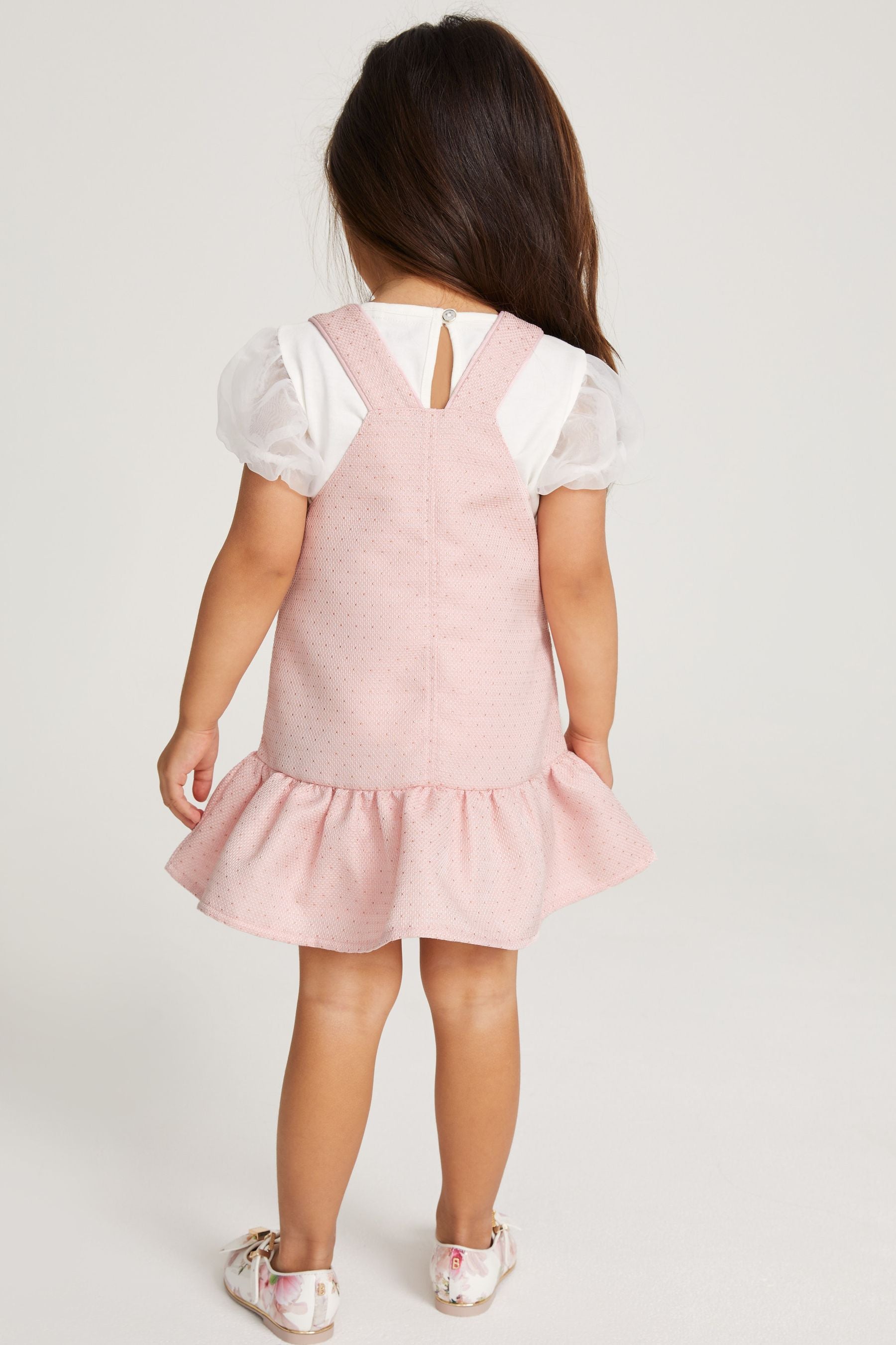 Pink Baker by Ted Baker Pink Pique Pinafore and T-Shirt Set