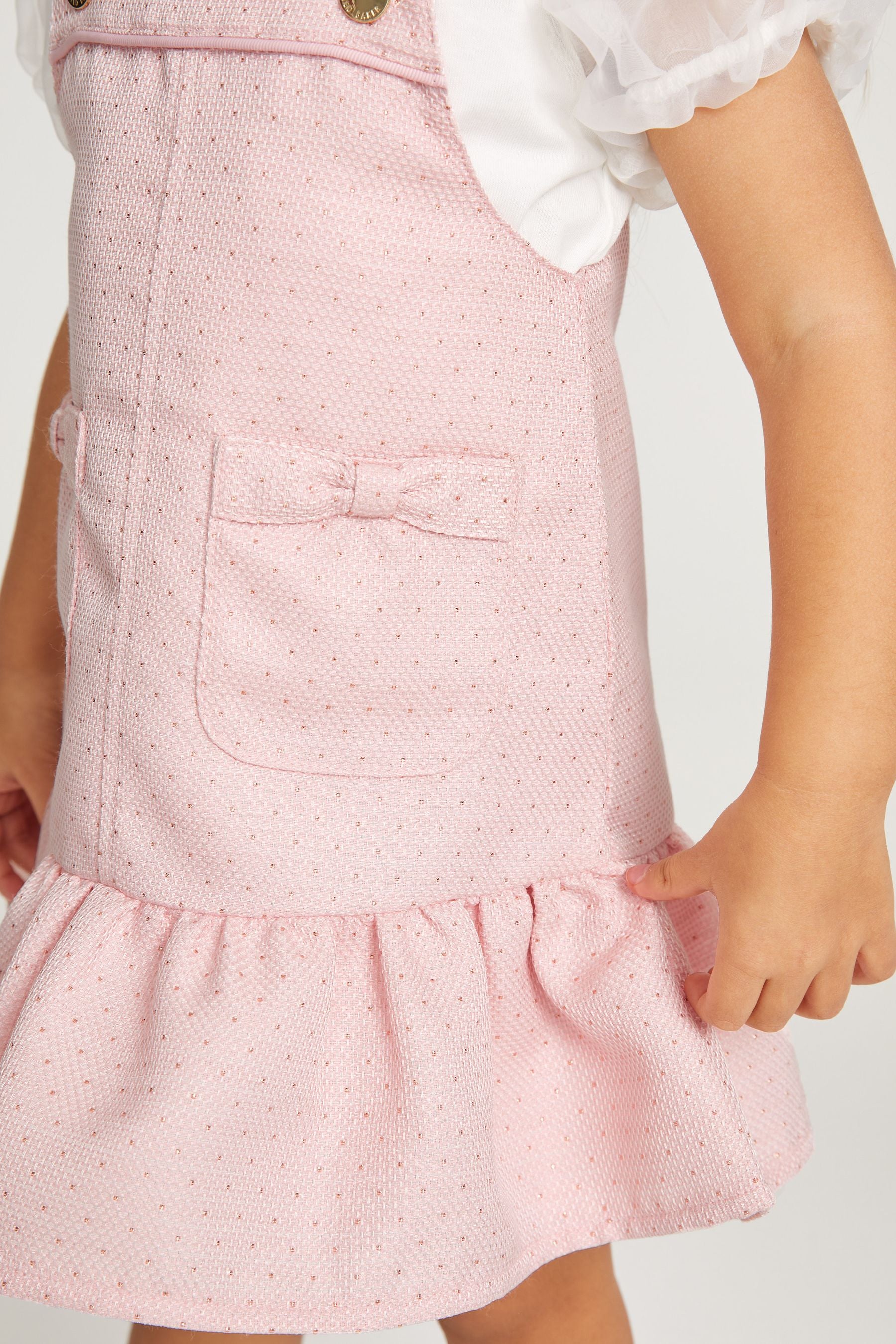 Pink Baker by Ted Baker Pink Pique Pinafore and T-Shirt Set