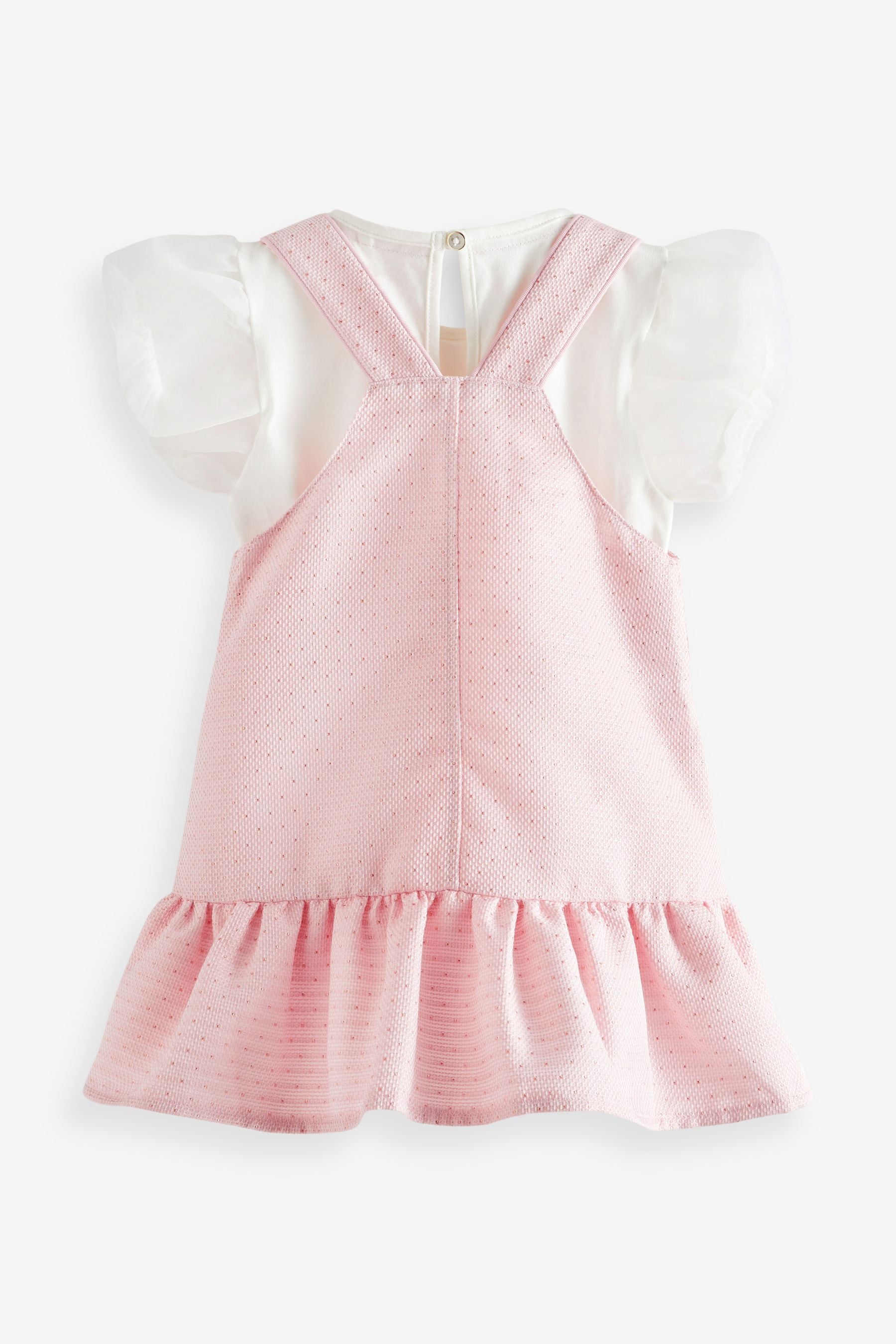 Pink Baker by Ted Baker Pink Pique Pinafore and T-Shirt Set