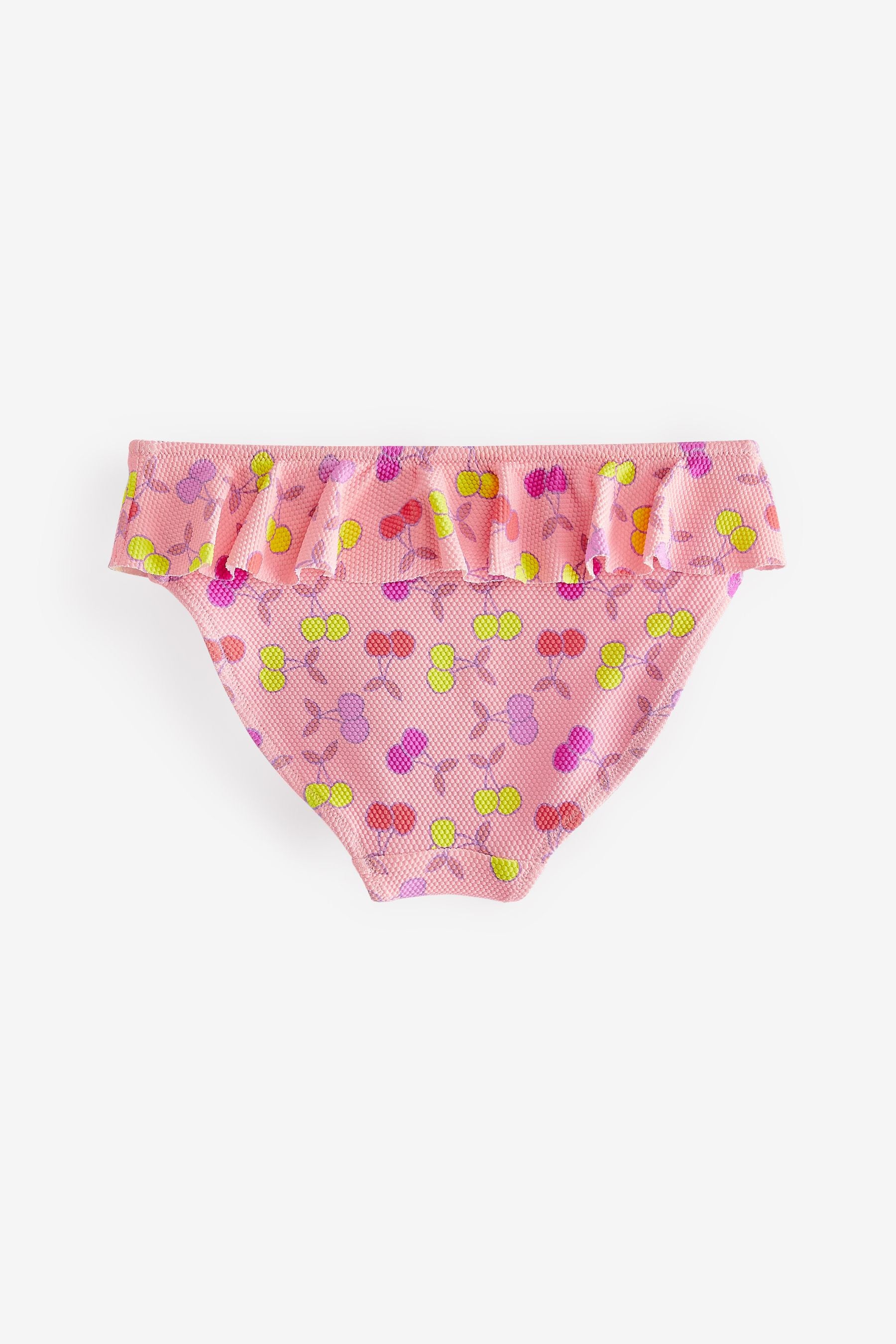 Fluro Pink Cherry Frill Sleeve Bikini (3-16yrs)