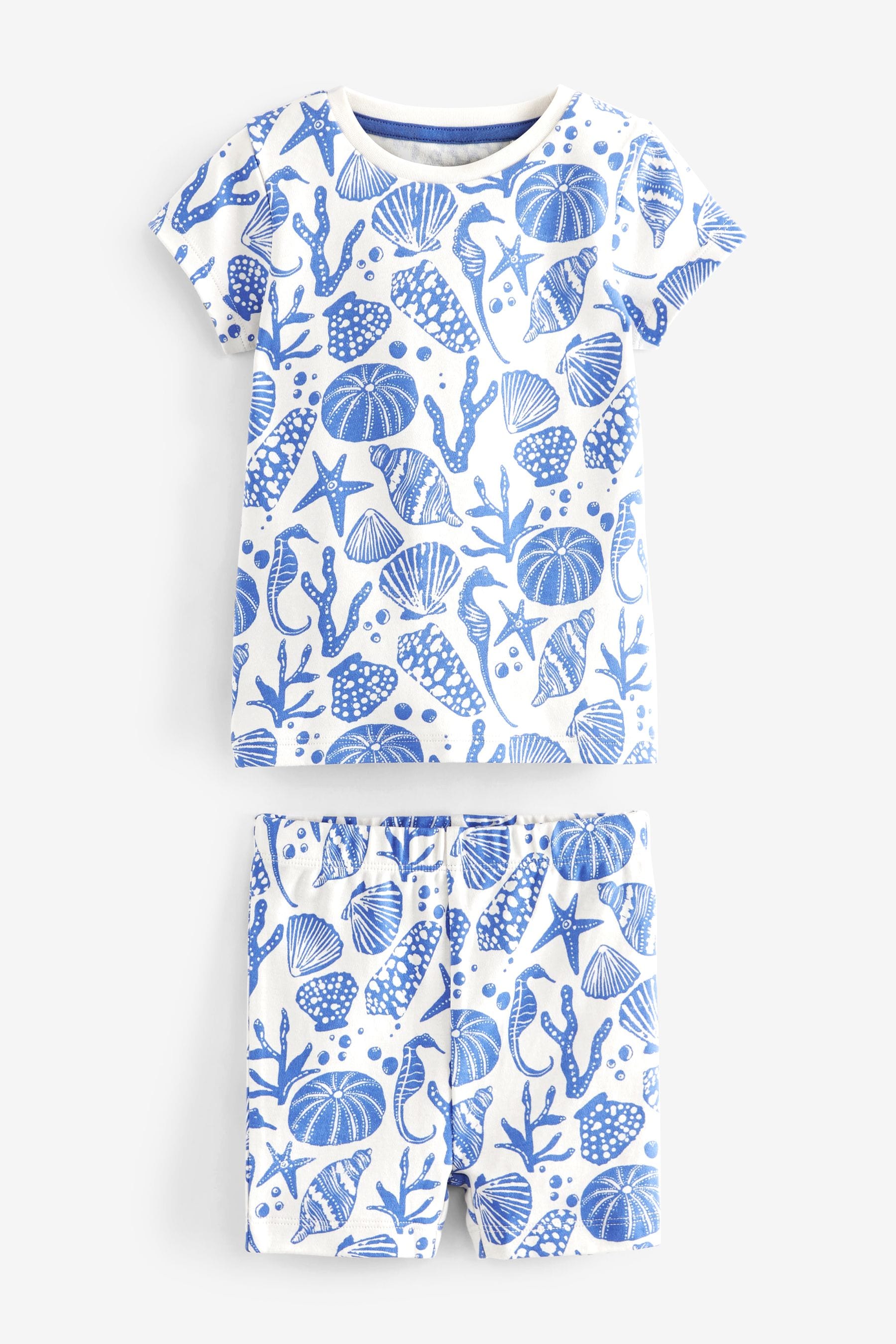 Blue Seahorse Short Pyjamas 3 Pack (3-16yrs)