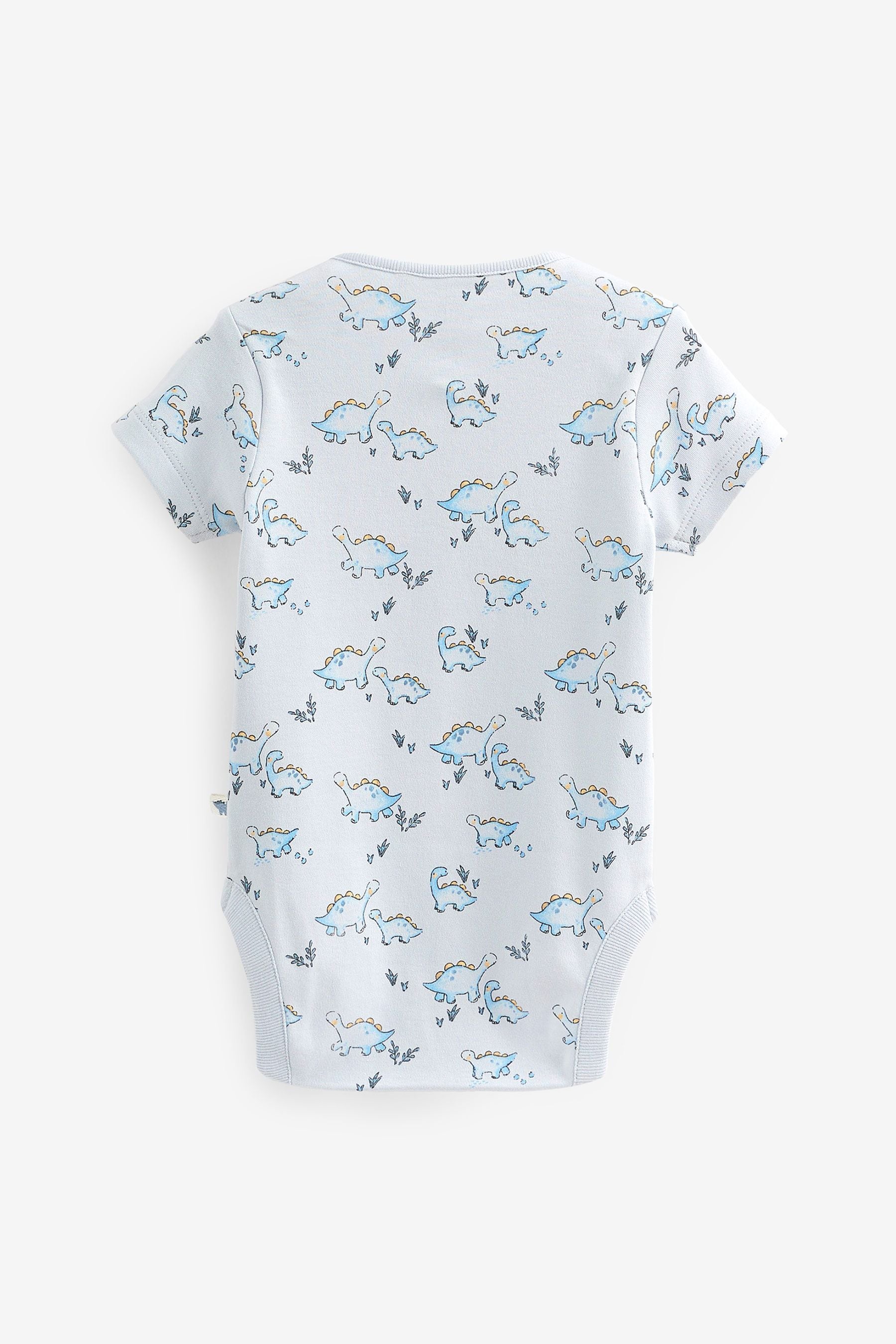 Pale Blue Baby Short Sleeves Bodysuit 3 Pack