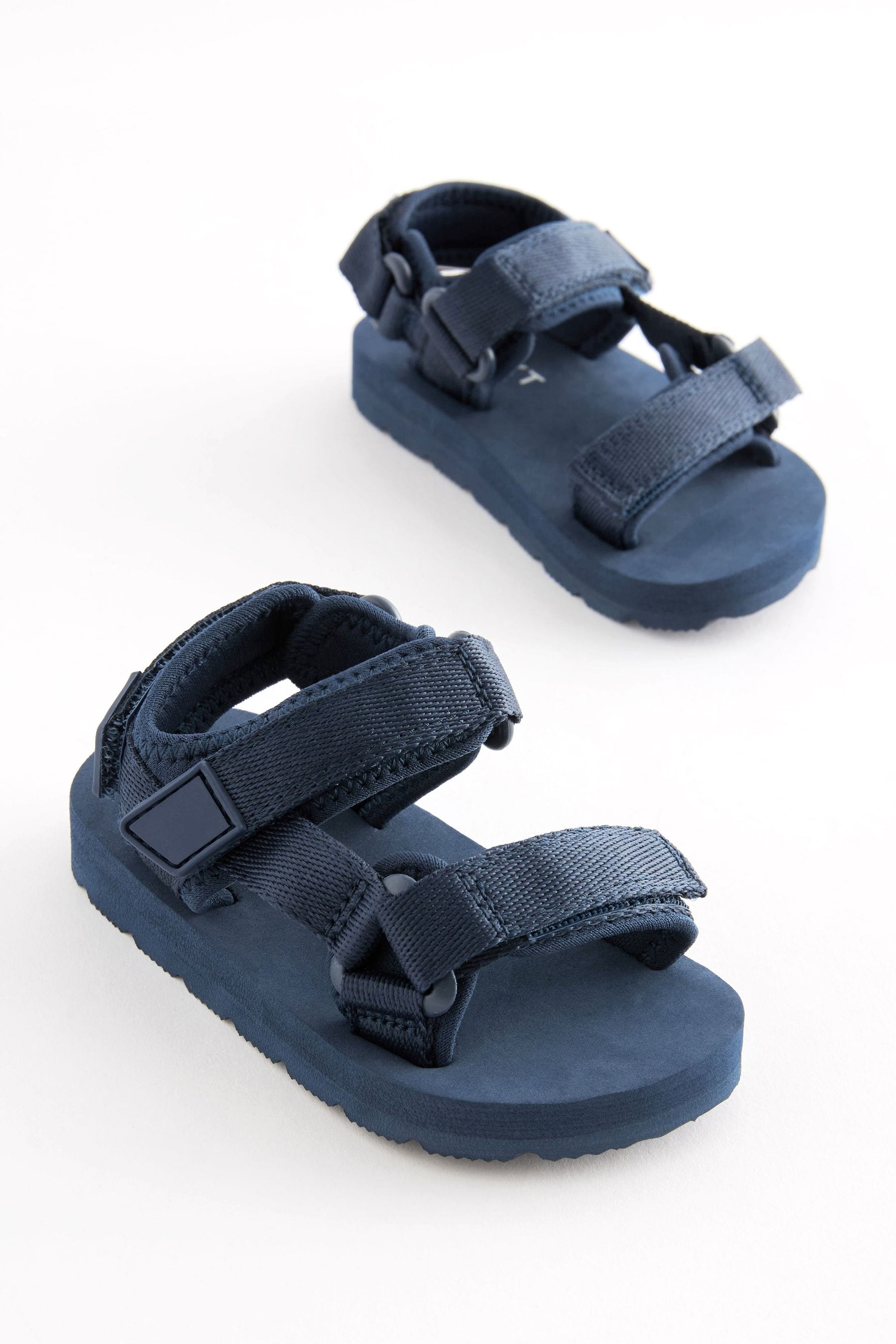 Navy Blue Touch Fastening Adjustable Strap Tape Trekker Sandals