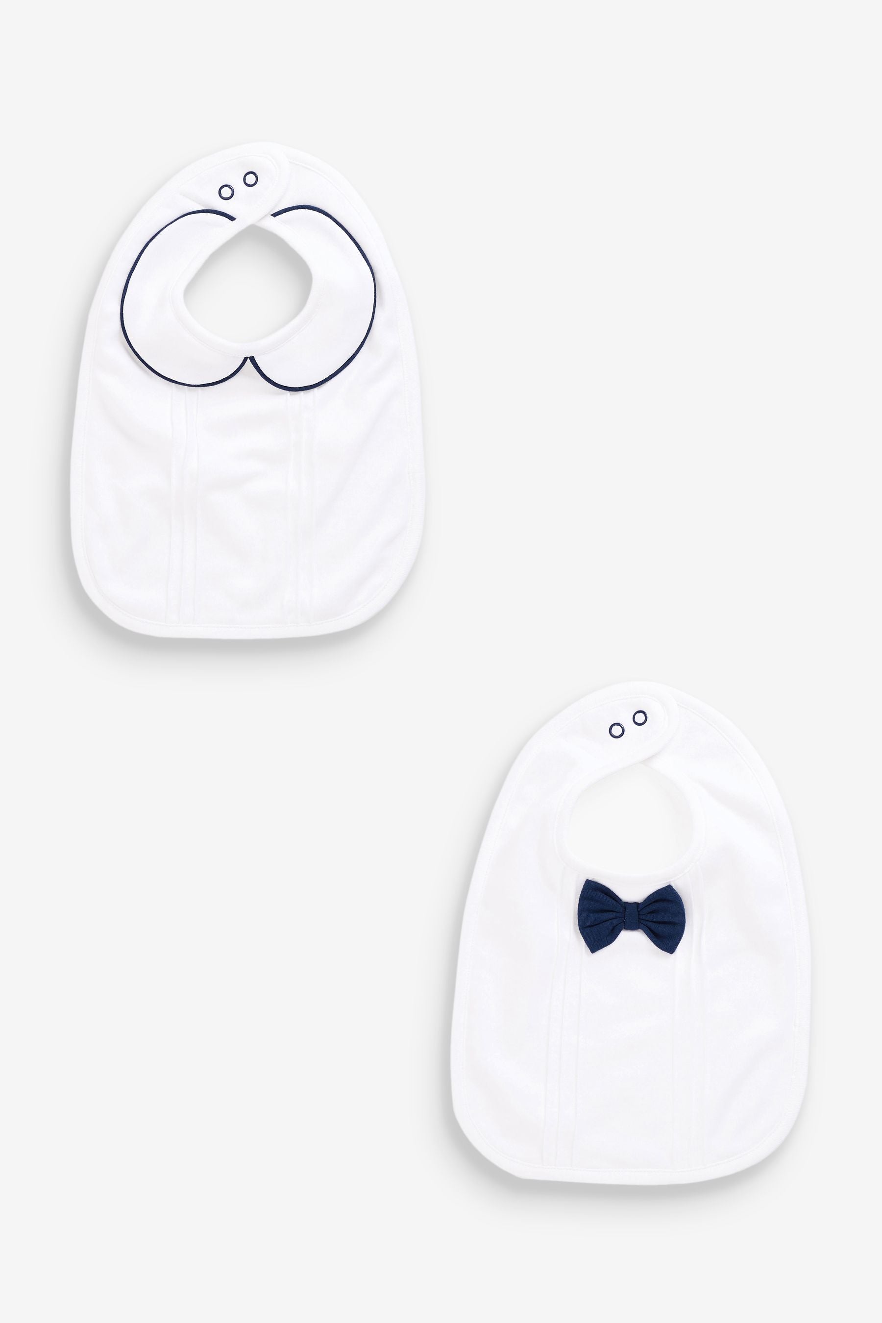 White 2 Pack Baby Occasion Bibs