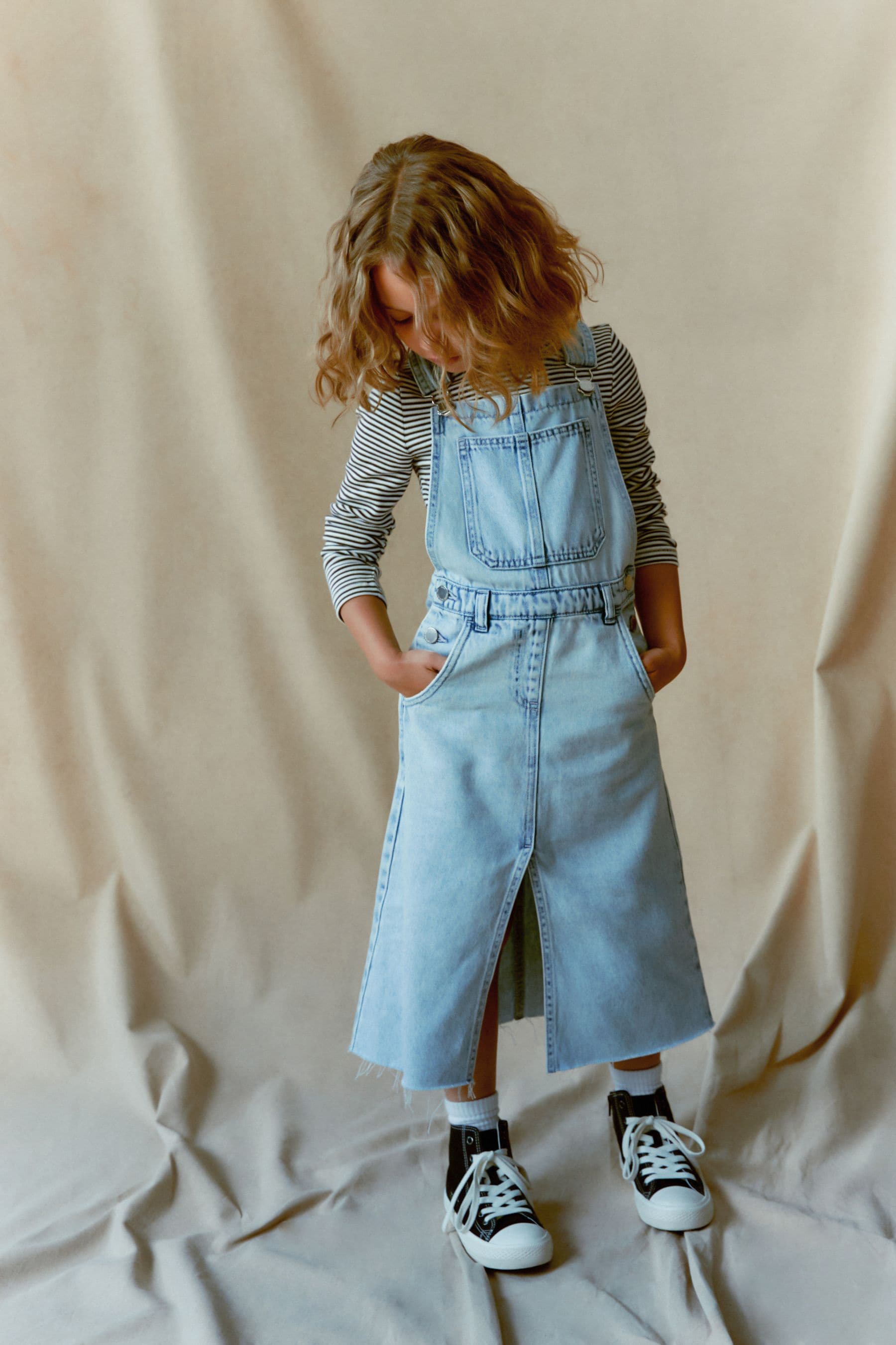 Blue Denim Maxi Pinafore Dress (3-16yrs)