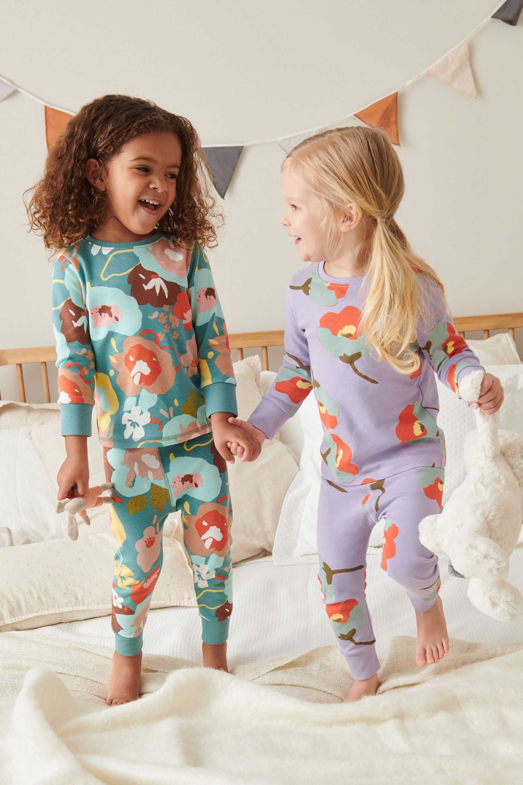 Purple/Green Floral Print Snuggle Pyjamas 2 Pack (9mths-16yrs)