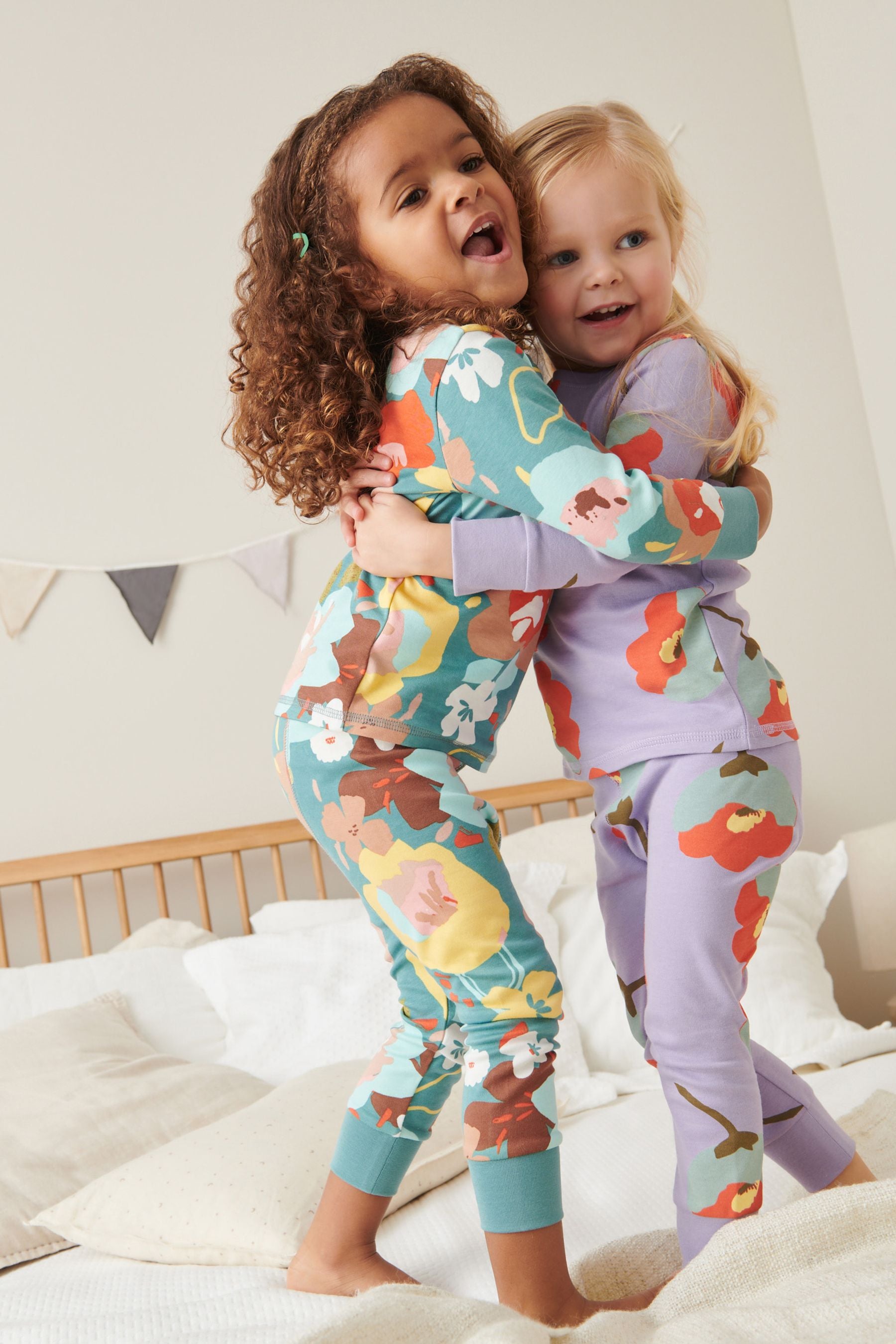 Purple/Green Floral Print Snuggle Pyjamas 2 Pack (9mths-16yrs)