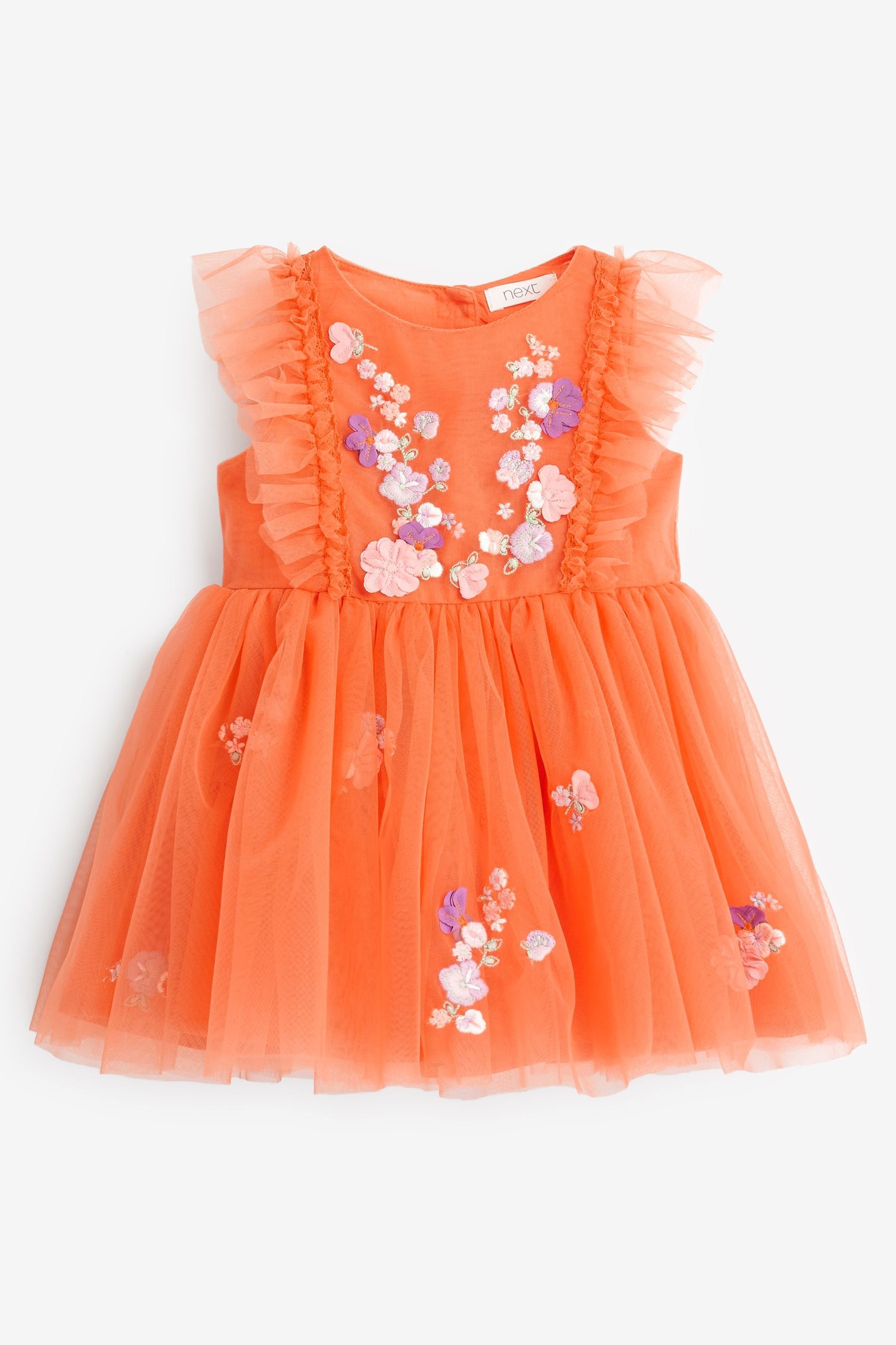 Soft Orange Mesh Party Dress (3mths-8yrs)