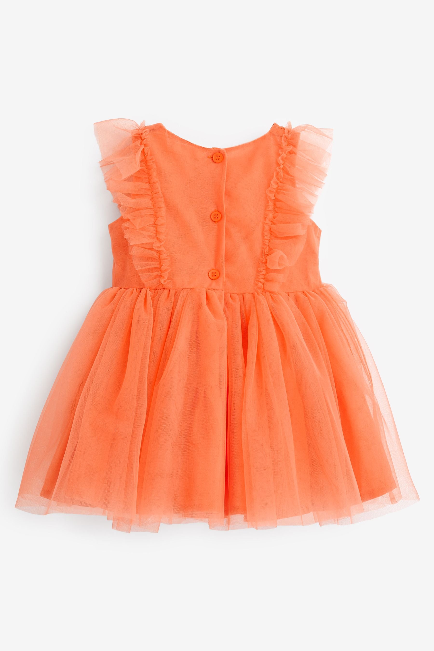 Soft Orange Mesh Party Dress (3mths-8yrs)